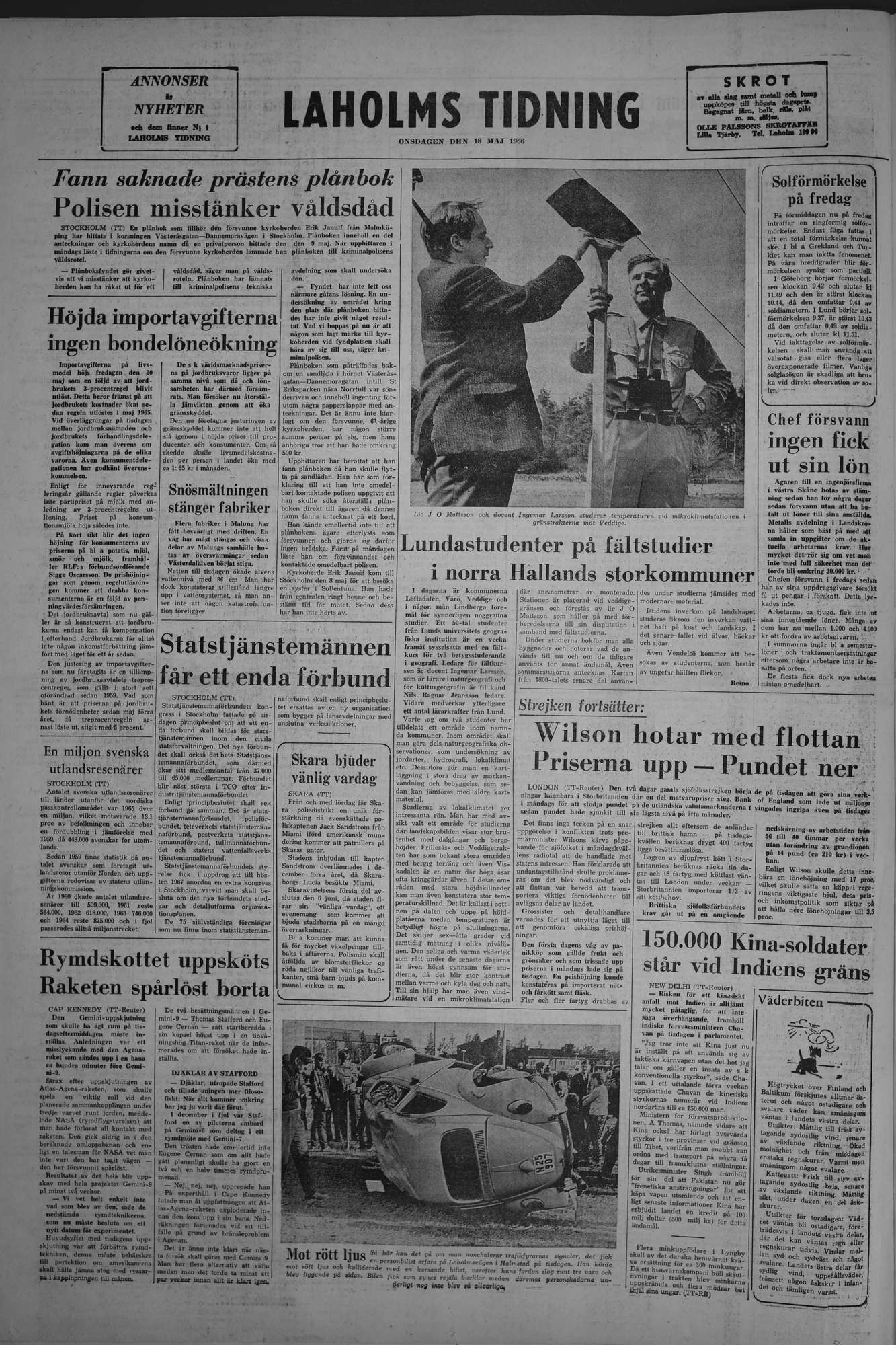 Laholms Tidning Onsdag 18 maj 1966, sida 8