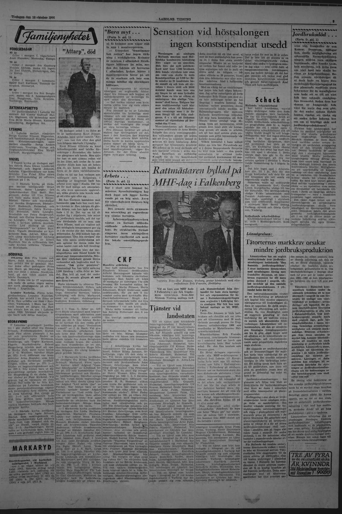 Laholms Tidning Tisdag 18 oktober 1966, sida 3