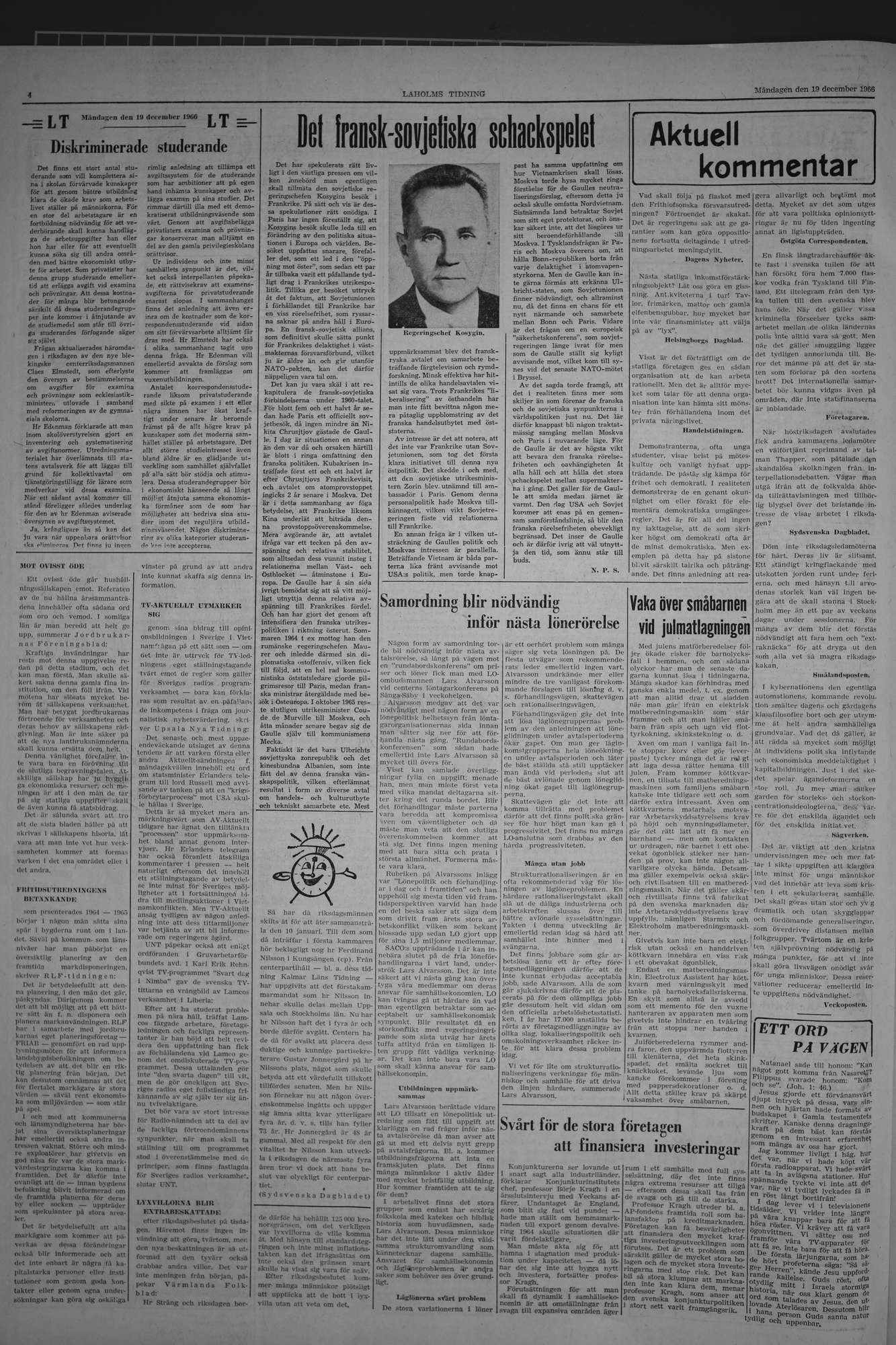 Laholms Tidning Måndag 19 december 1966, sida 4