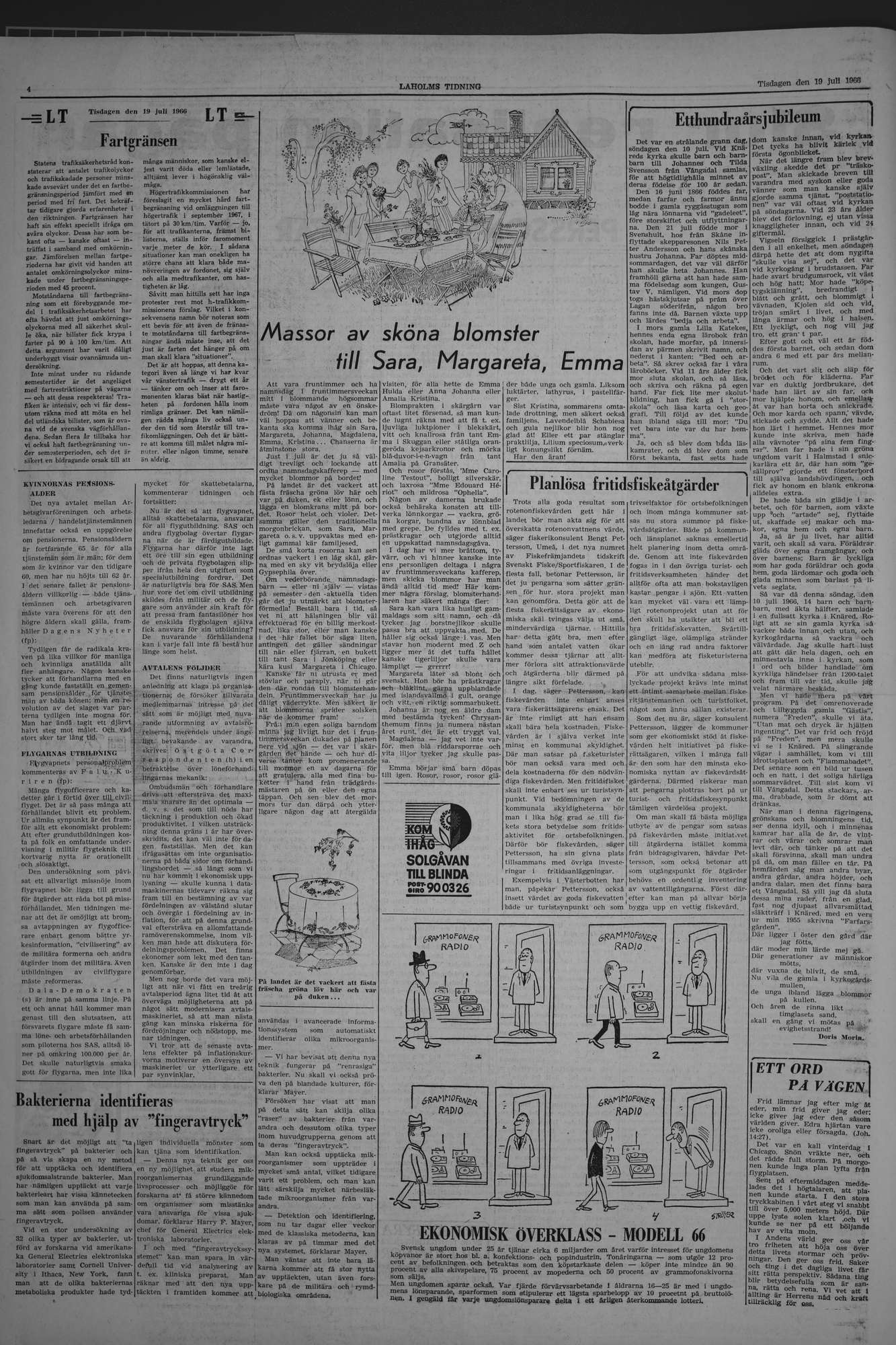 Laholms Tidning Tisdag 19 juli 1966, sida 4