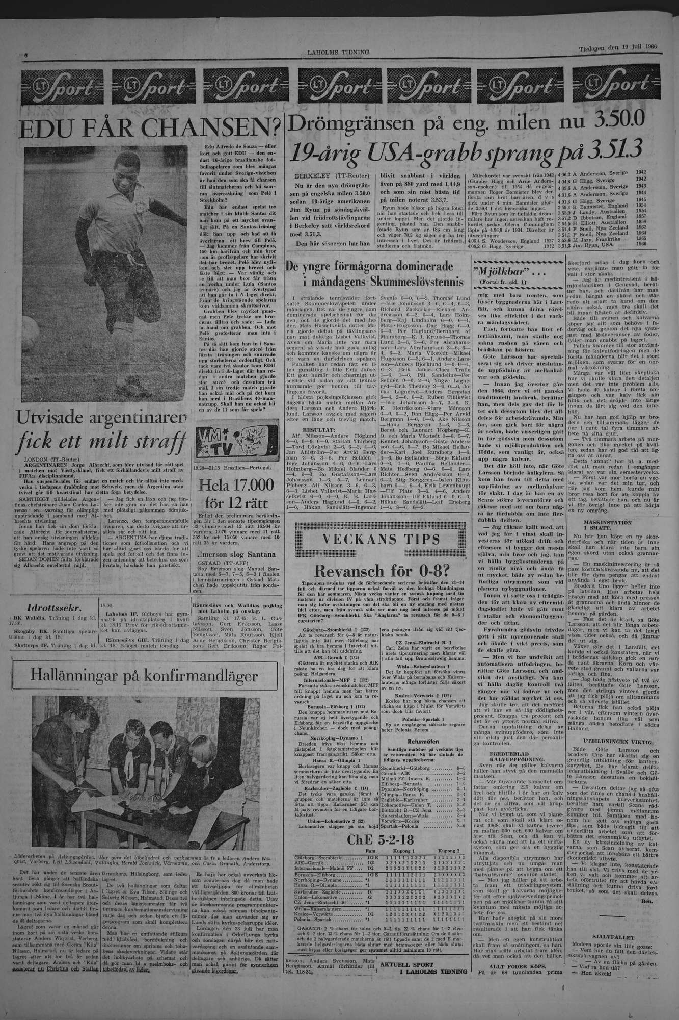 Laholms Tidning Tisdag 19 juli 1966, sida 6