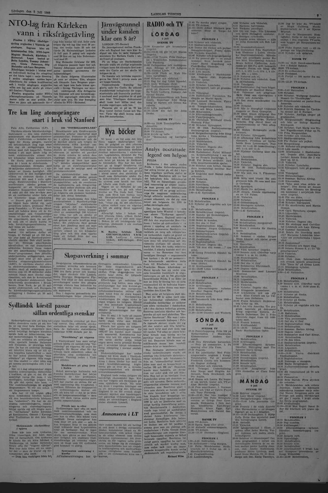 Laholms Tidning Lördag 2 juli 1966, sida 7