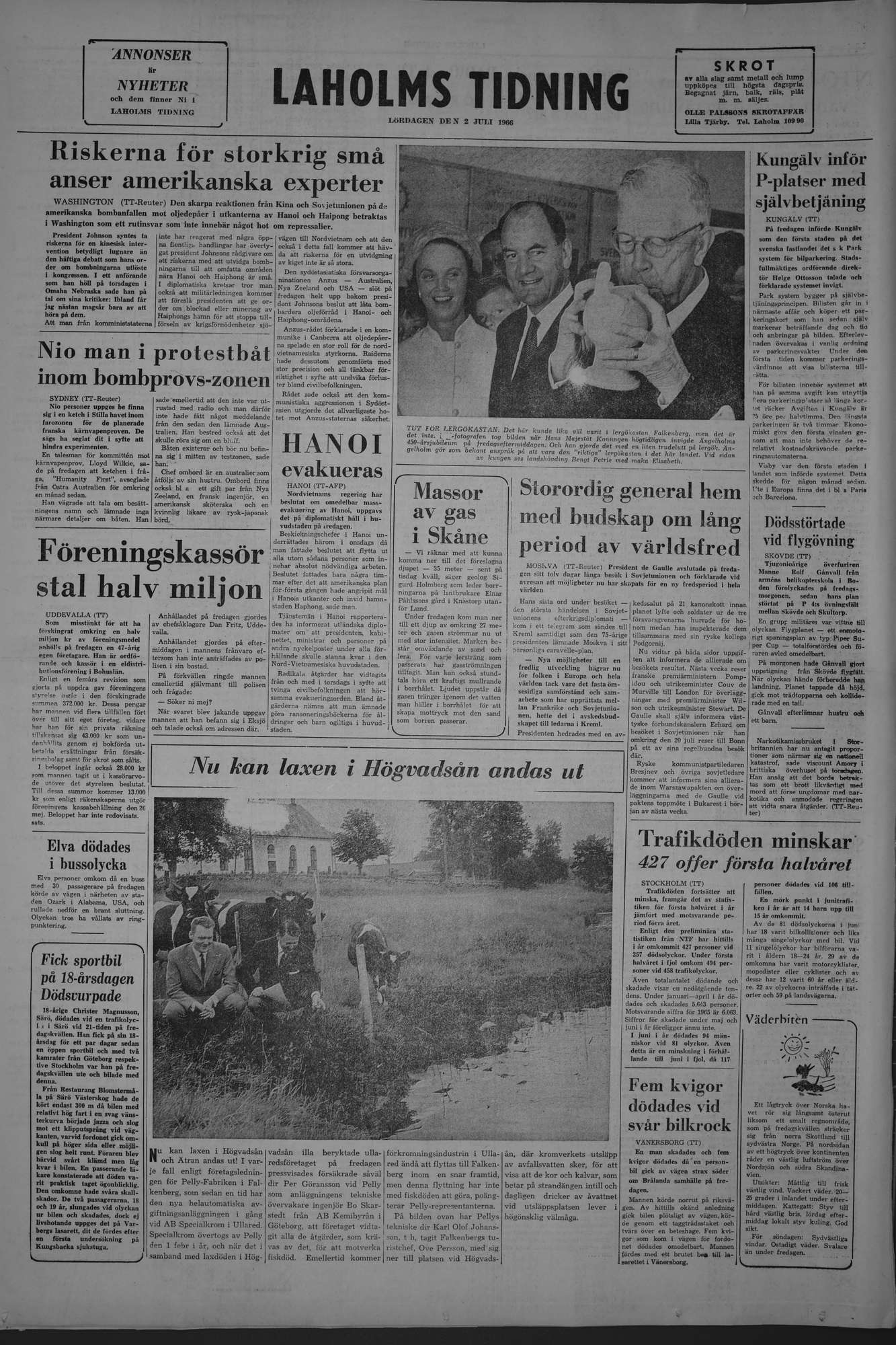 Laholms Tidning Lördag 2 juli 1966, sida 8