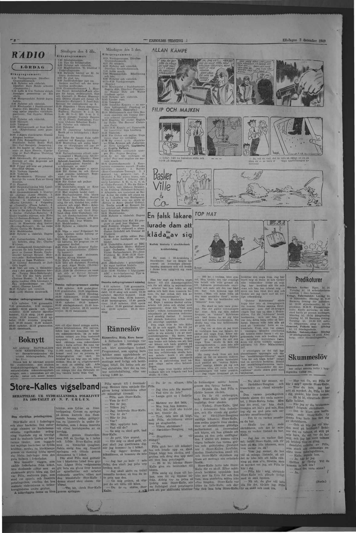 Laholms Tidning Lördag 3 december 1949, sida 8