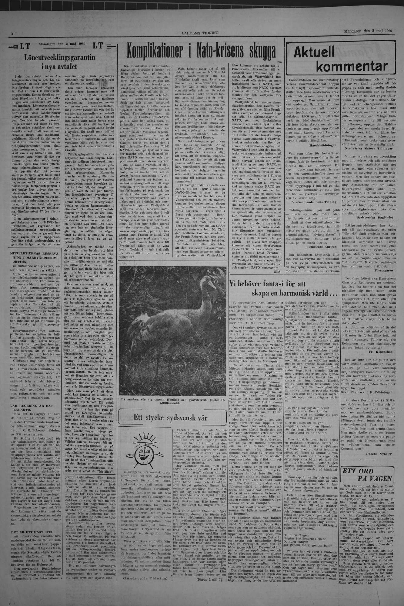 Laholms Tidning Måndag 2 maj 1966, sida 4