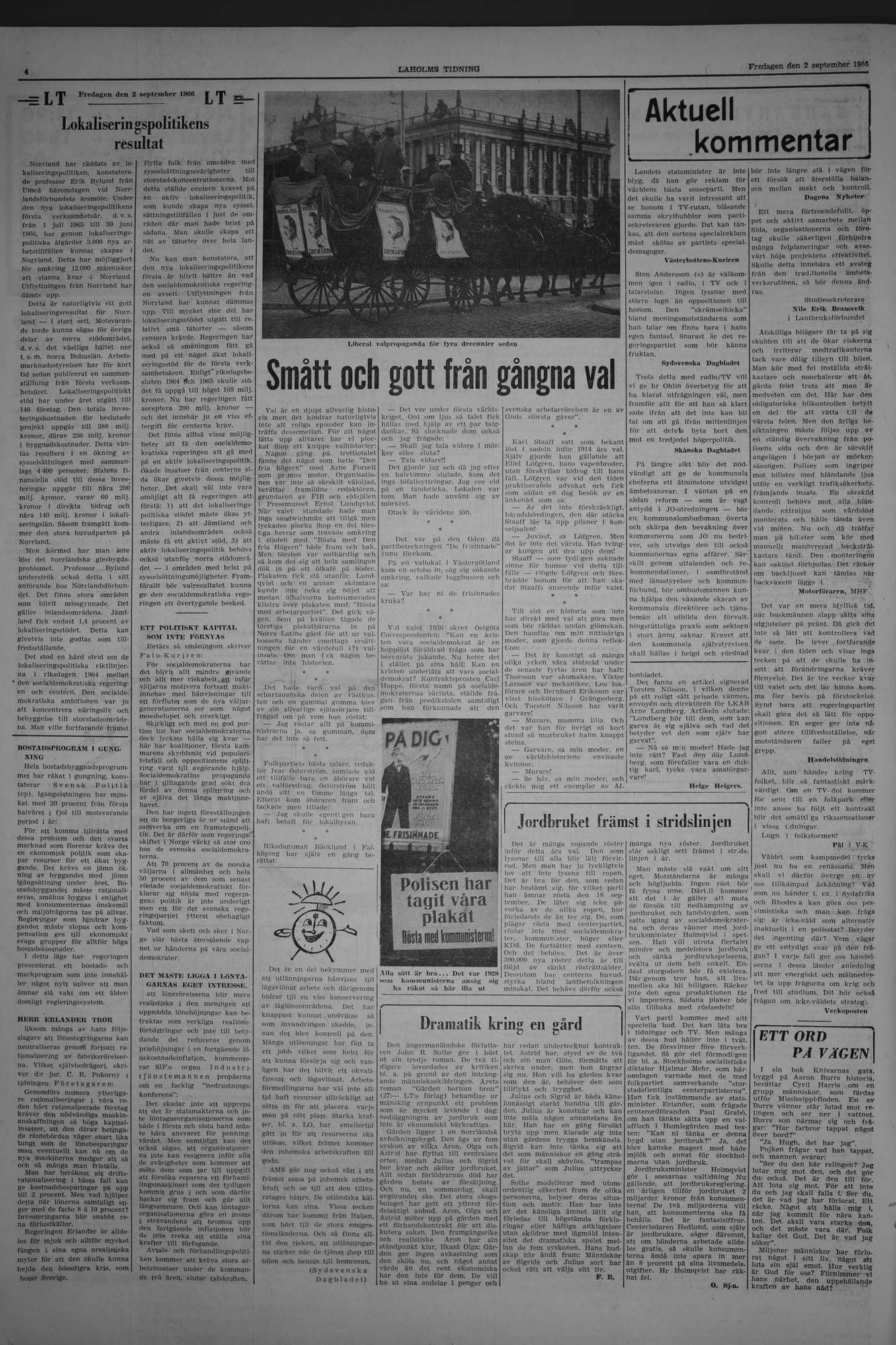 Laholms Tidning Fredag 2 september 1966, sida 4