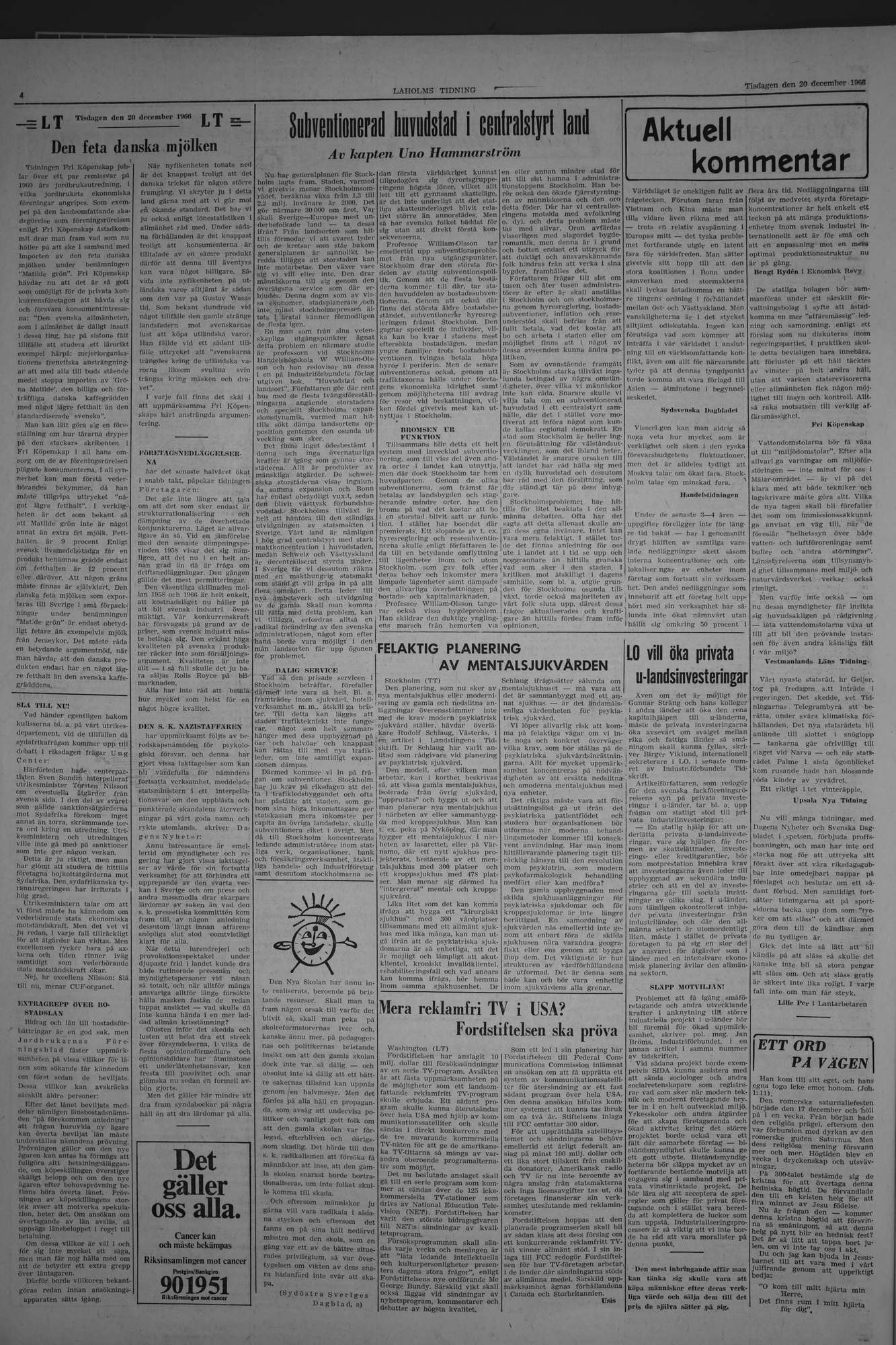 Laholms Tidning Tisdag 20 december 1966, sida 4
