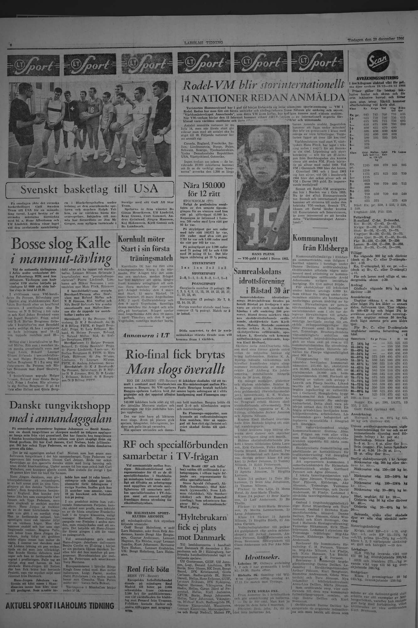 Laholms Tidning Tisdag 20 december 1966, sida 6