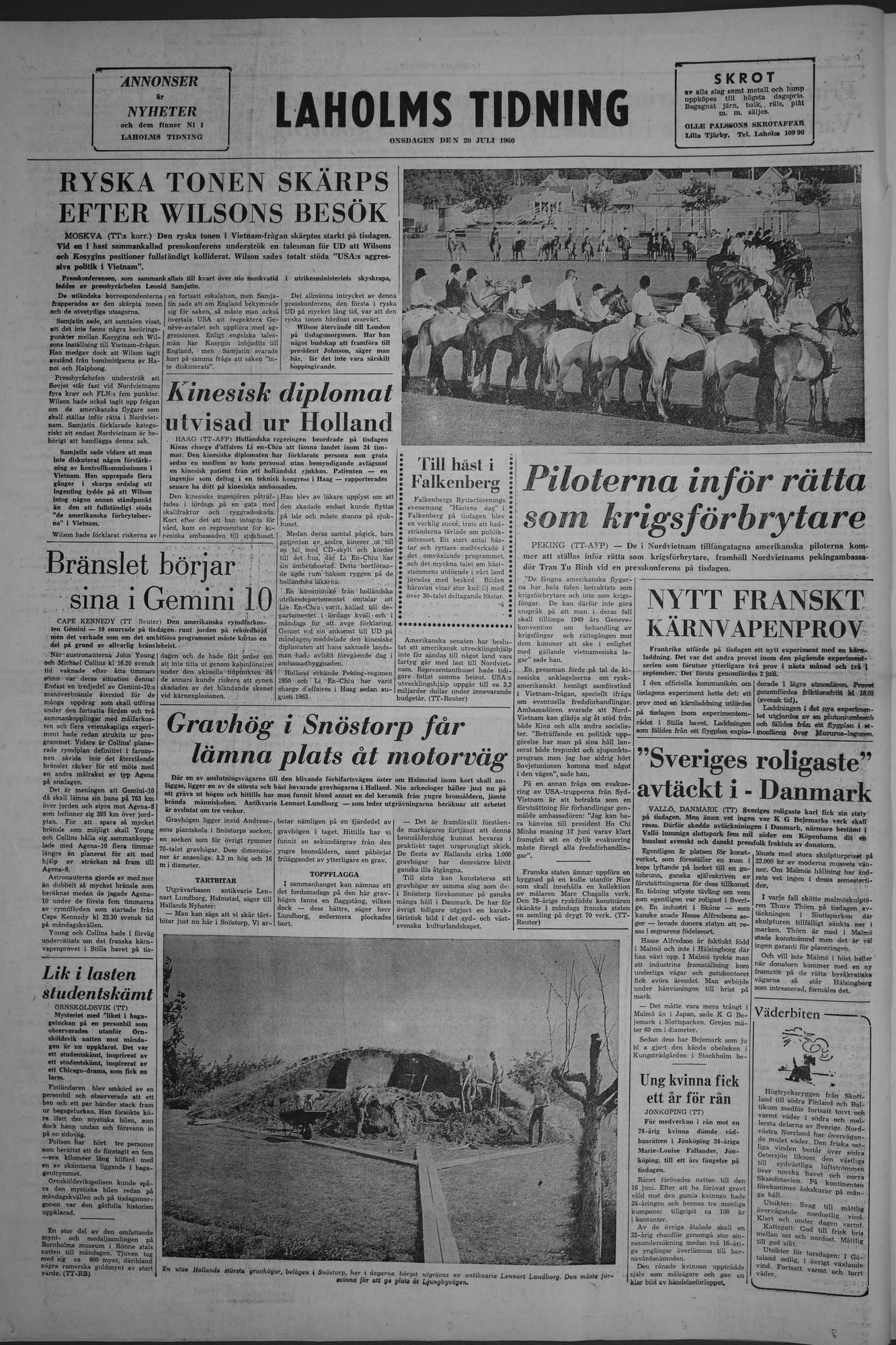 Laholms Tidning Onsdag 20 juli 1966, sida 8