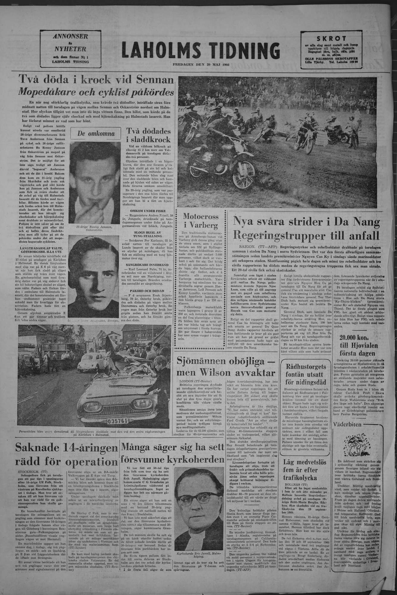 Laholms Tidning Fredag 20 maj 1966, sida 8