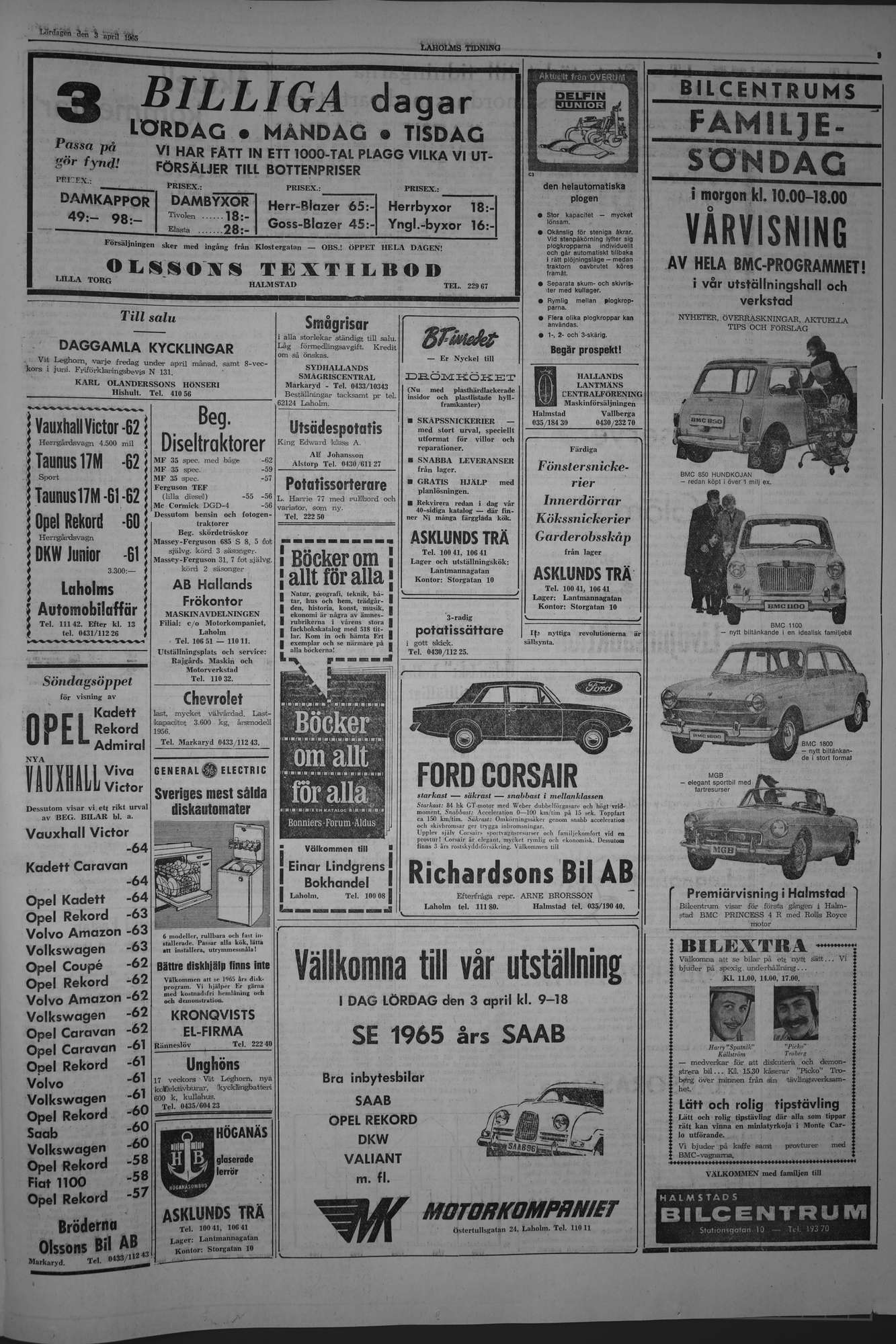 Laholms Tidning Lördag 3 april 1965, sida 3