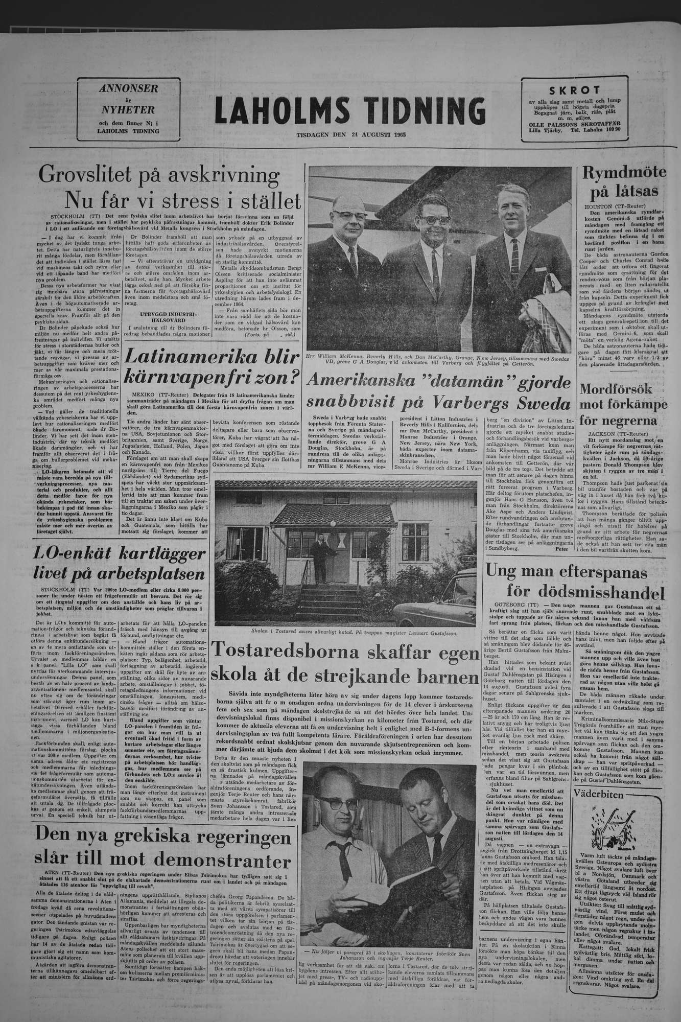 Laholms Tidning Tisdag 24 augusti 1965, sida 8
