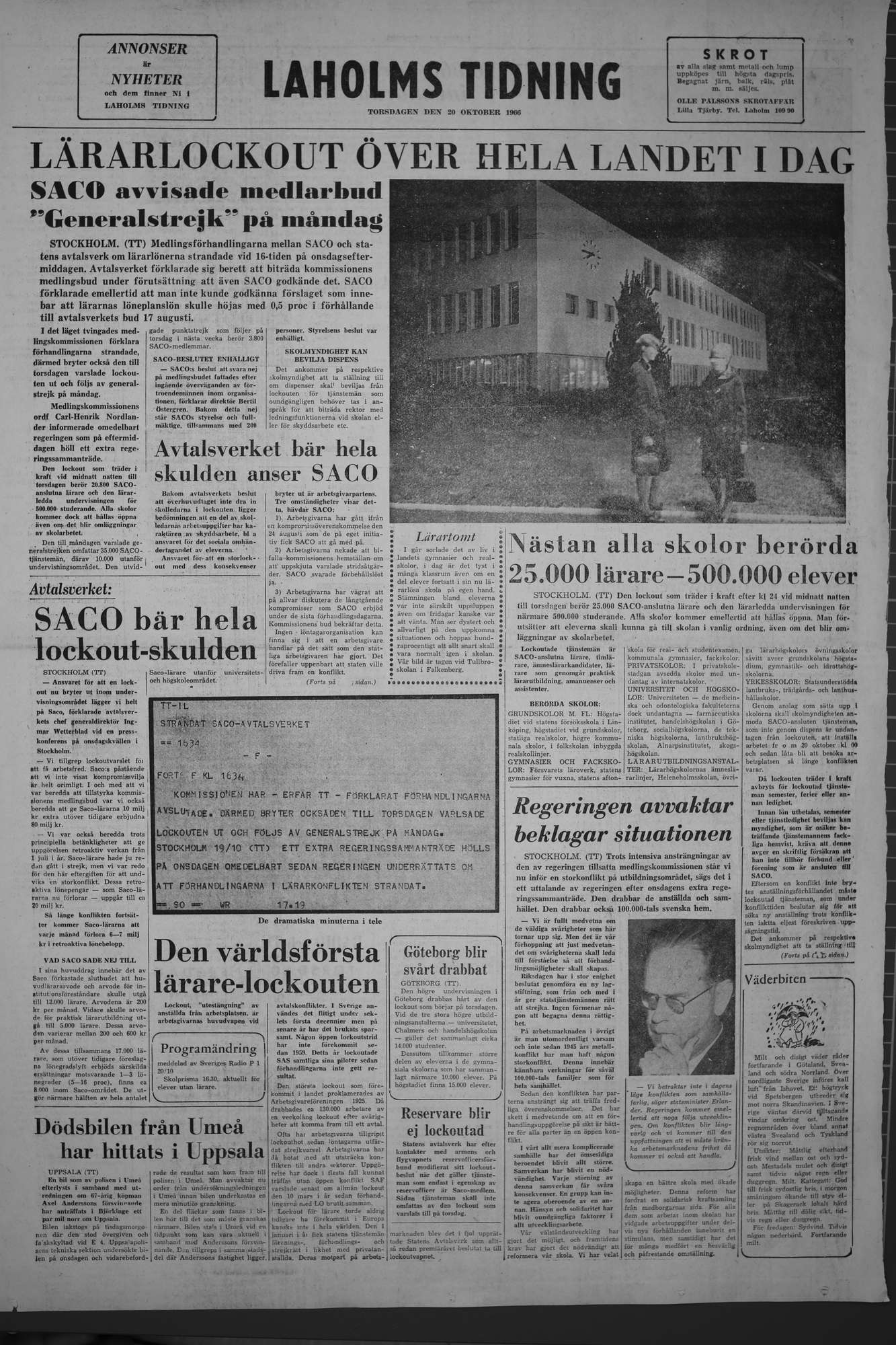 Laholms Tidning Torsdag 20 oktober 1966, sida 8