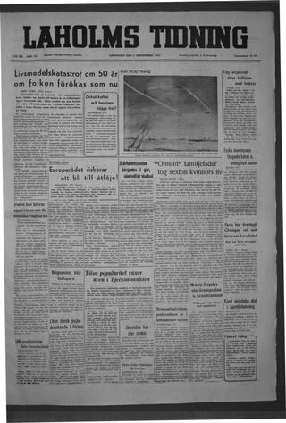 Förstasidan, Lördag 3 september 1949