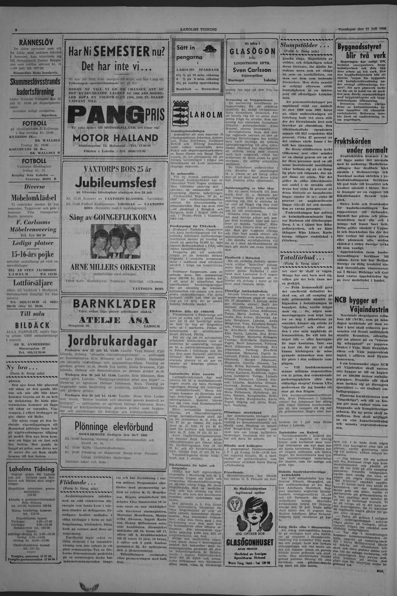 Laholms Tidning Torsdag 21 juli 1966, sida 2