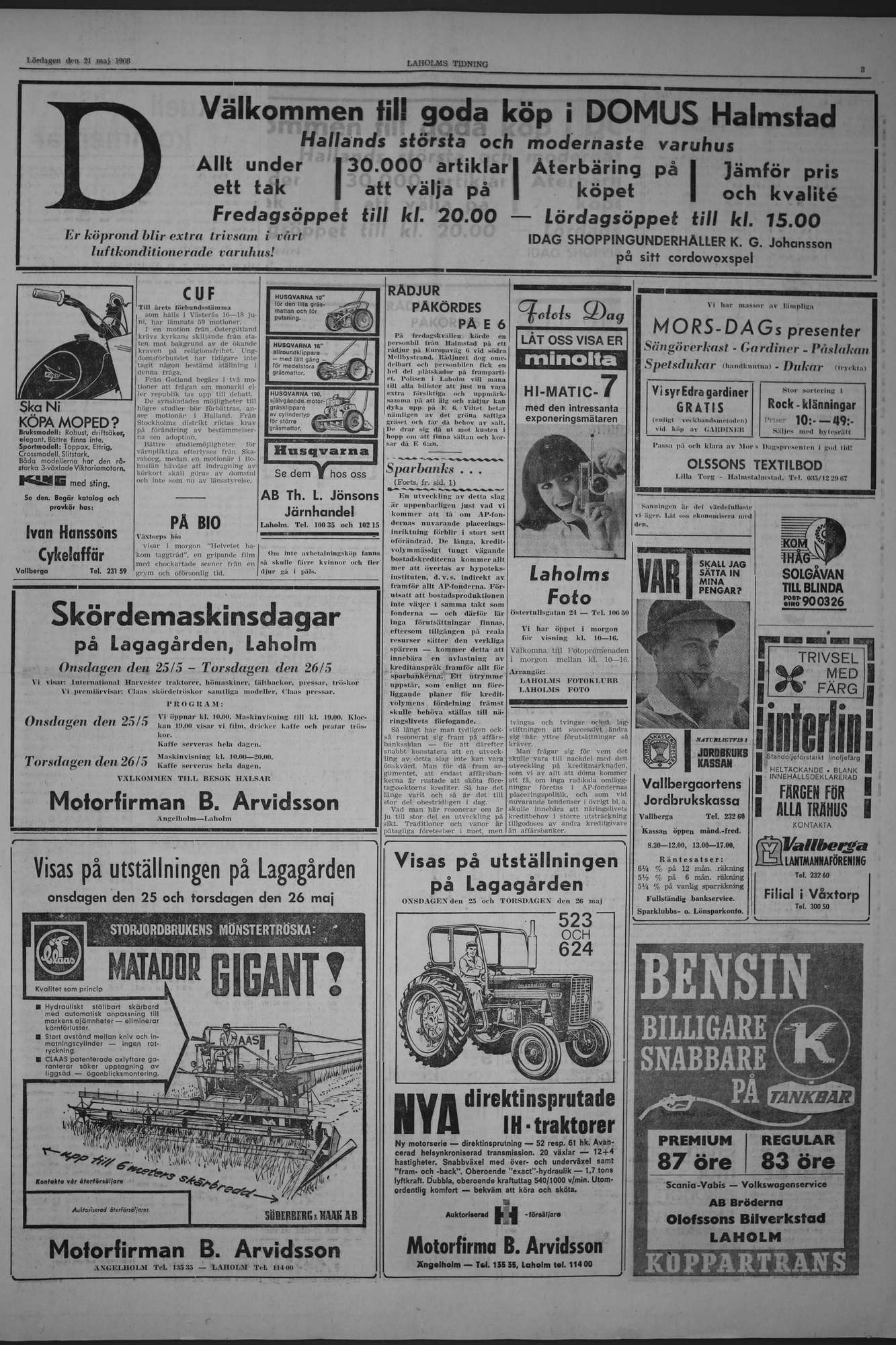 Laholms Tidning Lördag 21 maj 1966, sida 3