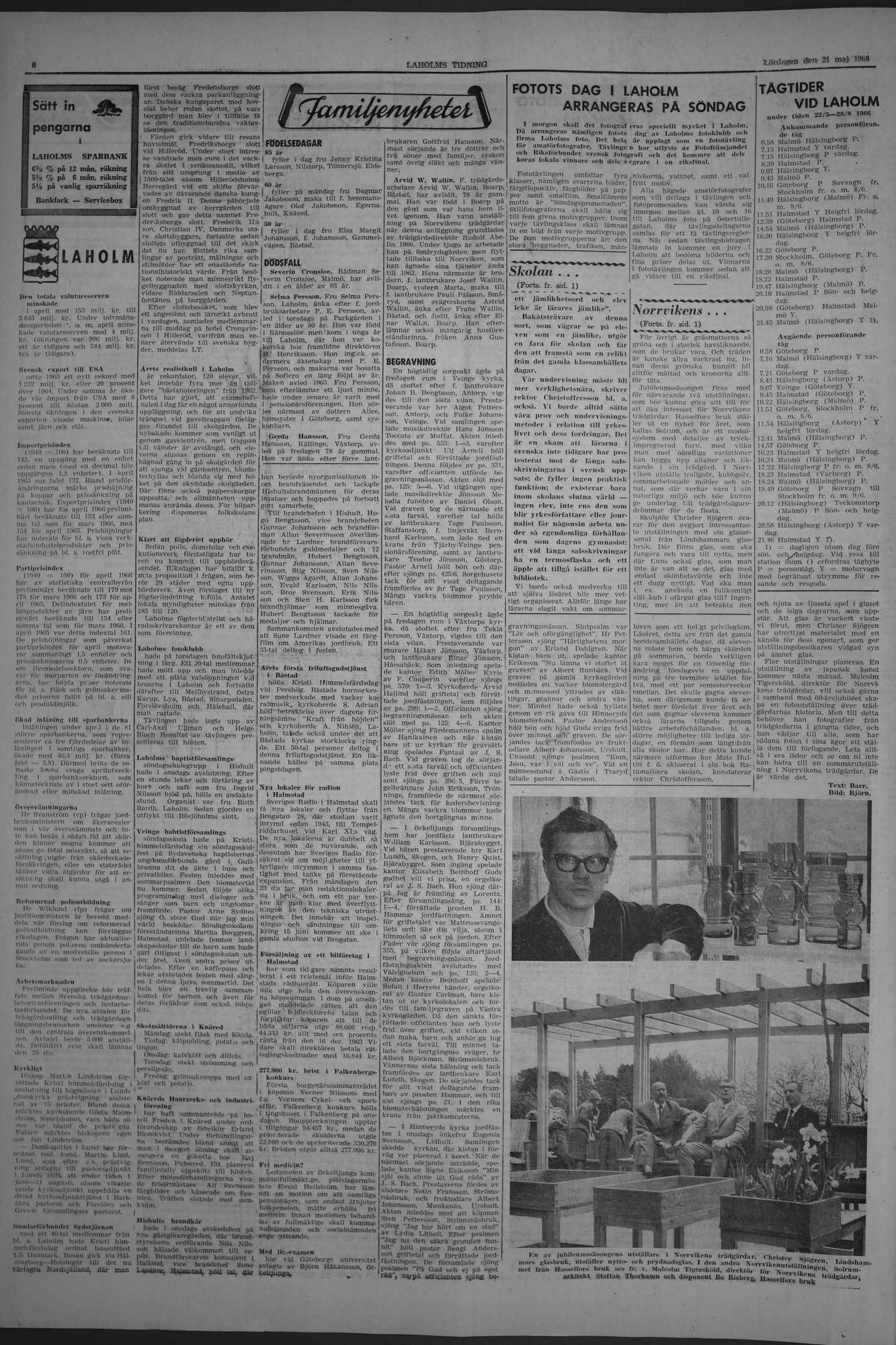 Laholms Tidning Lördag 21 maj 1966, sida 6