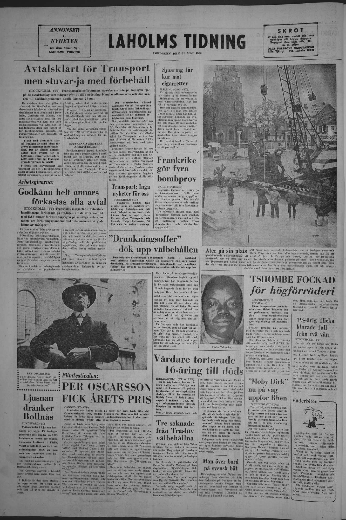 Laholms Tidning Lördag 21 maj 1966, sida 8