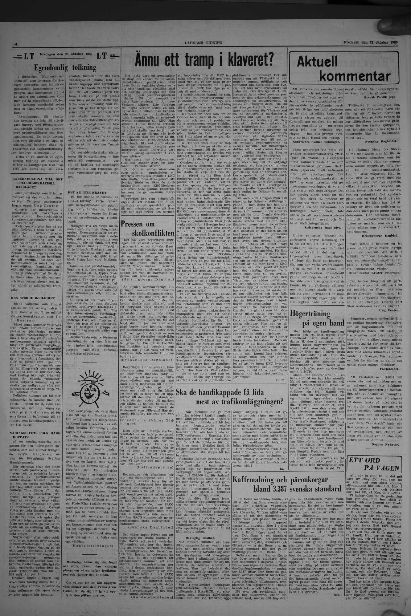 Laholms Tidning Fredag 21 oktober 1966, sida 4