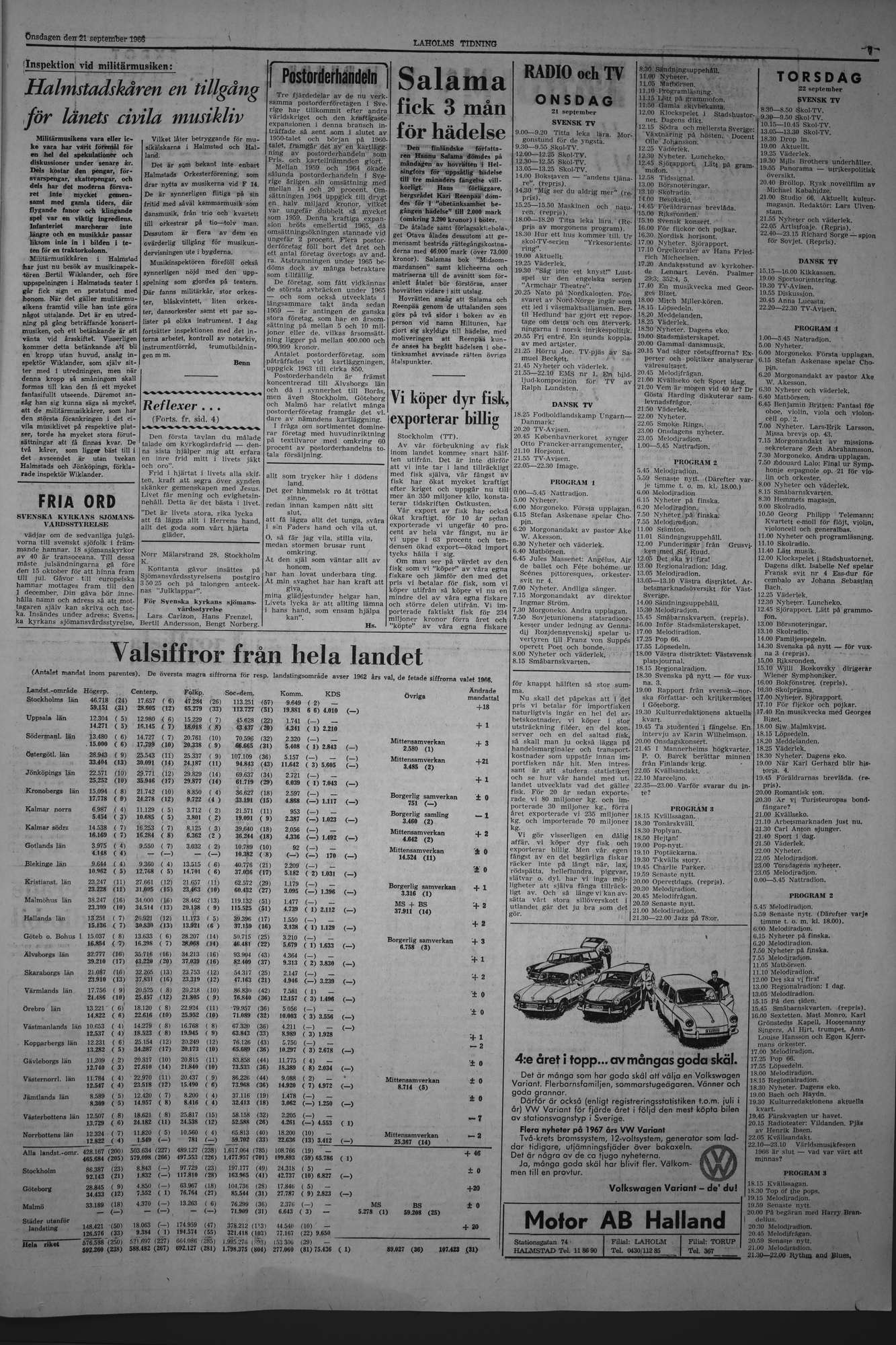 Laholms Tidning Onsdag 21 september 1966, sida 7