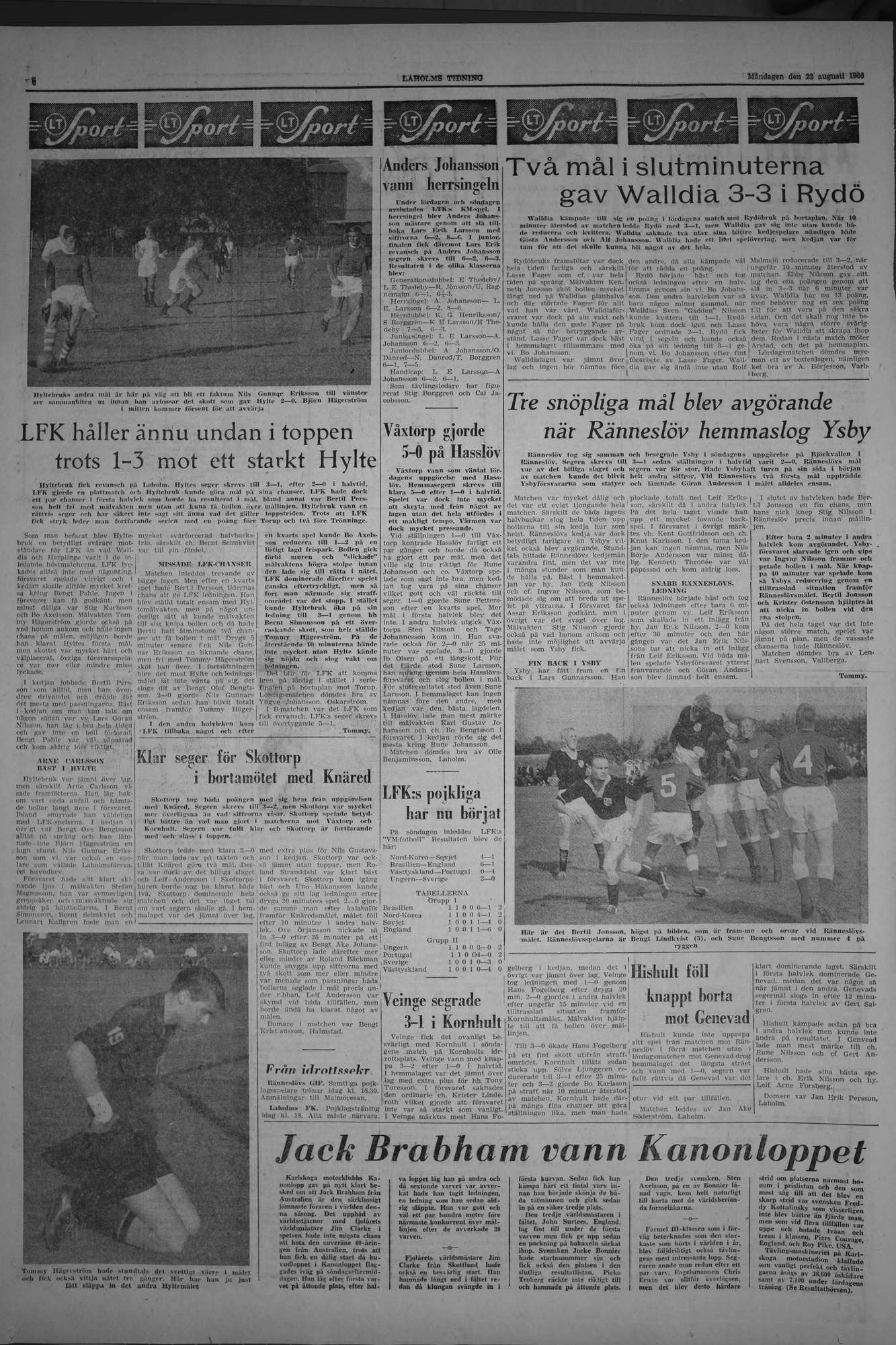 Laholms Tidning Måndag 22 augusti 1966, sida 6