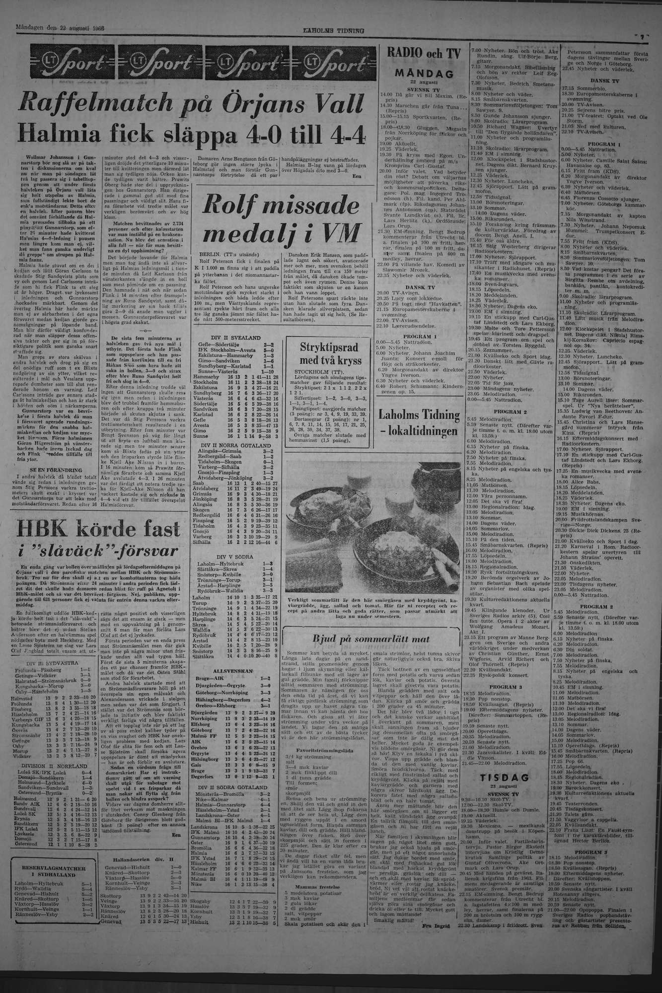 Laholms Tidning Måndag 22 augusti 1966, sida 7