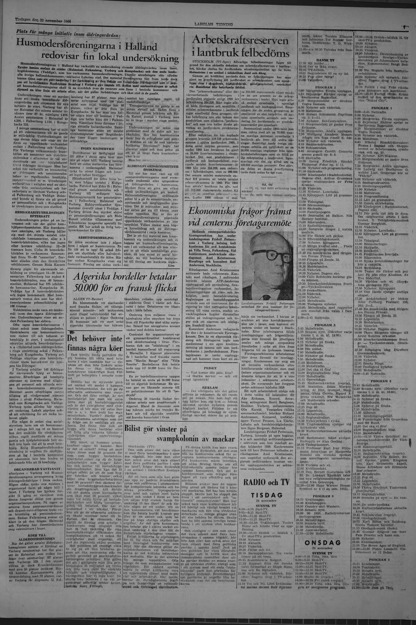Laholms Tidning Tisdag 22 november 1966, sida 7