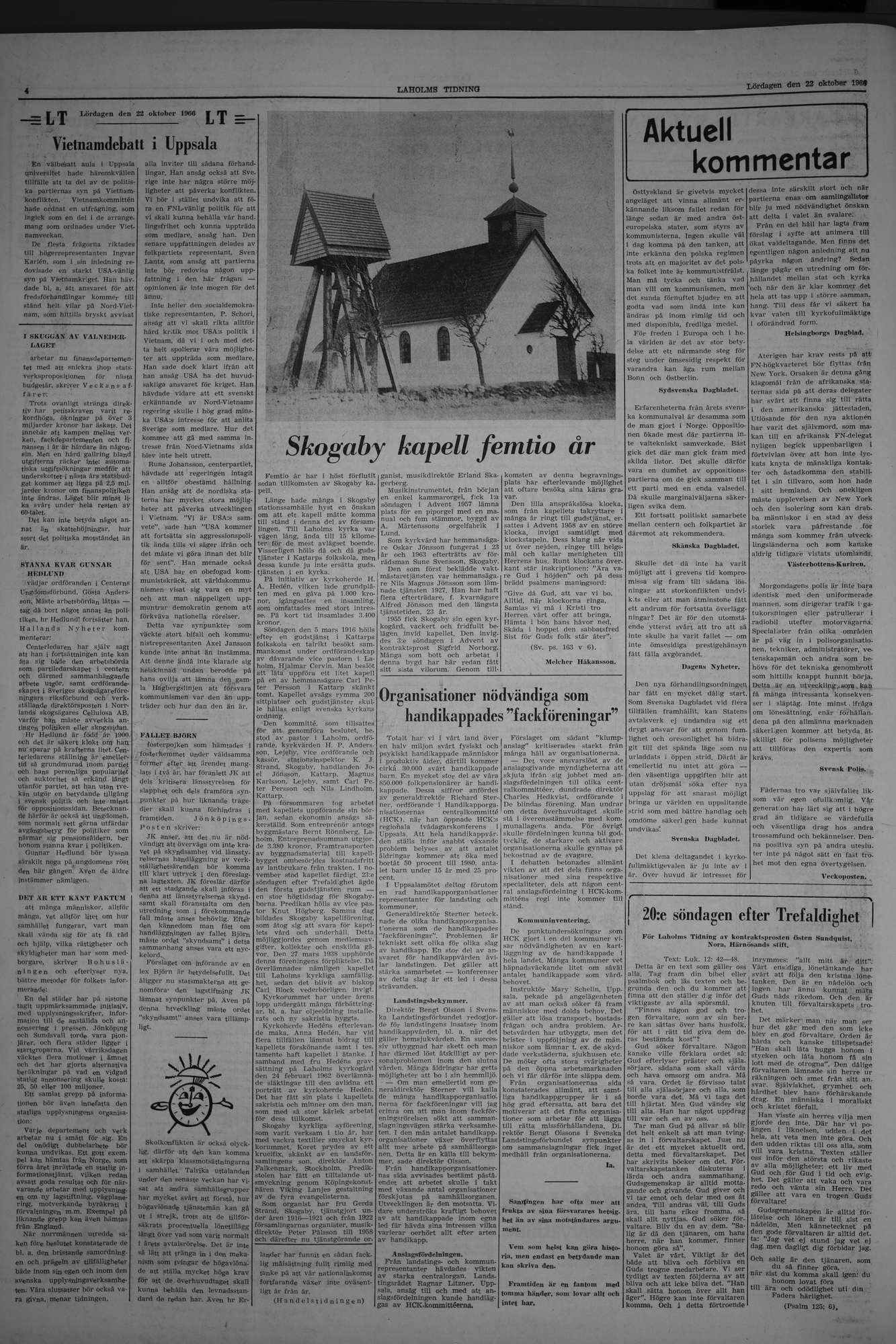 Laholms Tidning Lördag 22 oktober 1966, sida 4