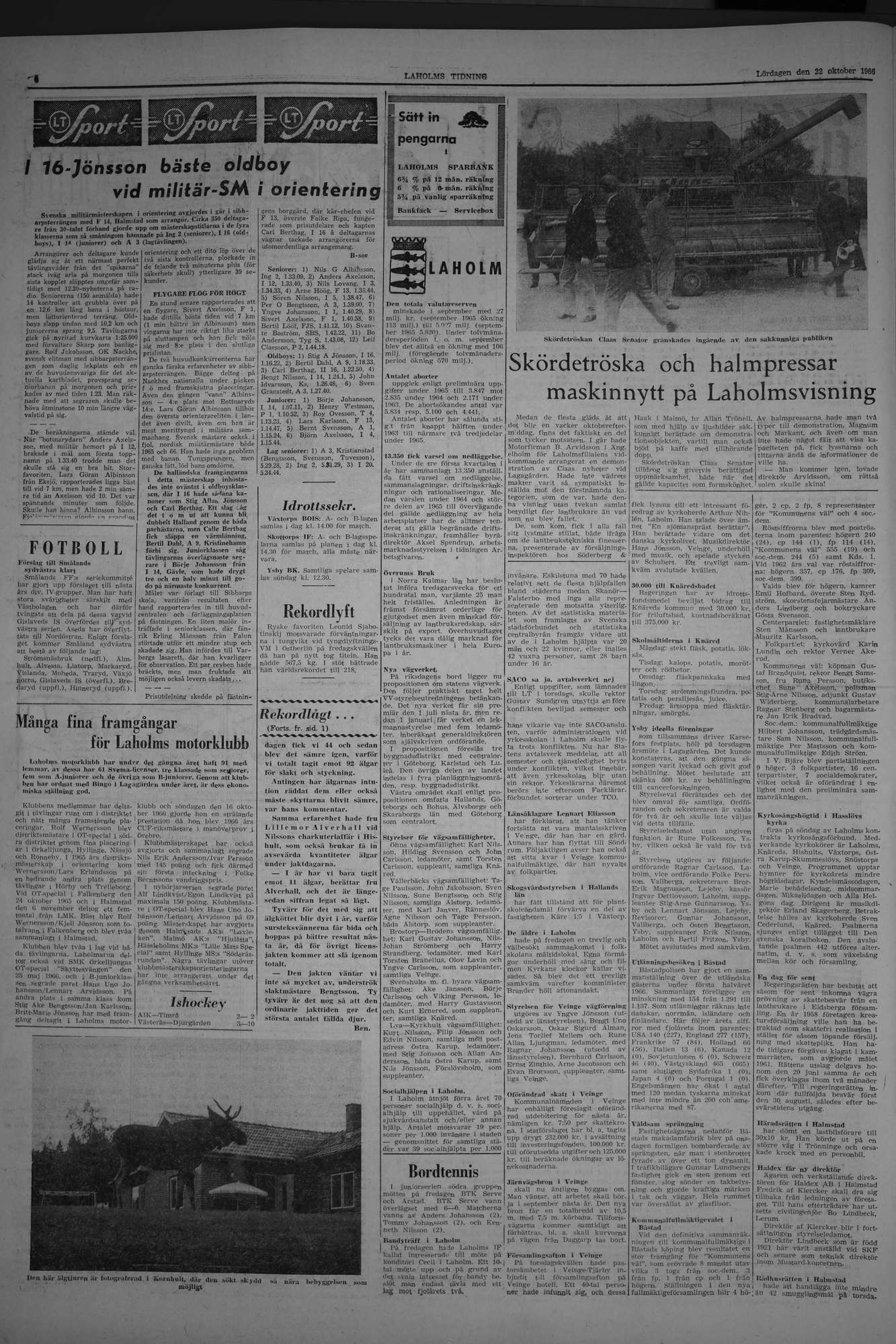 Laholms Tidning Lördag 22 oktober 1966, sida 6