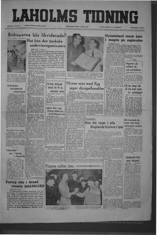 Förstasidan, Måndag 4 juli 1949