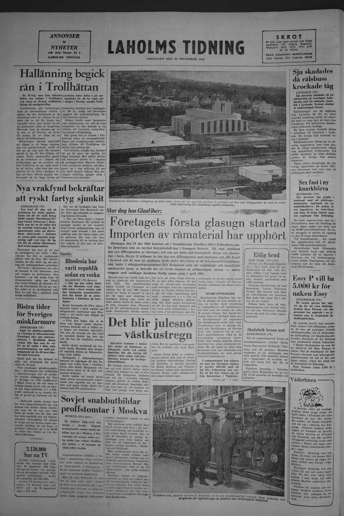 Laholms Tidning Fredag 23 december 1966, sida 8