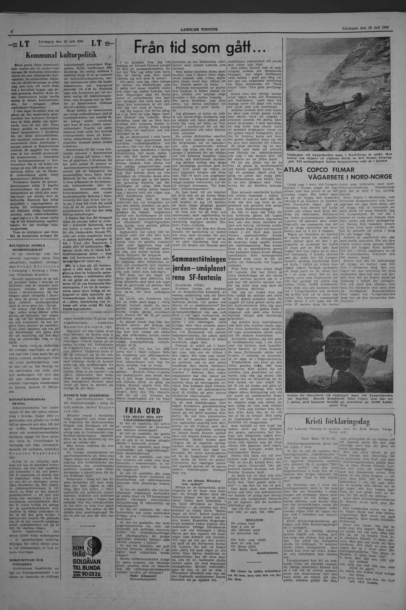 Laholms Tidning Lördag 23 juli 1966, sida 4