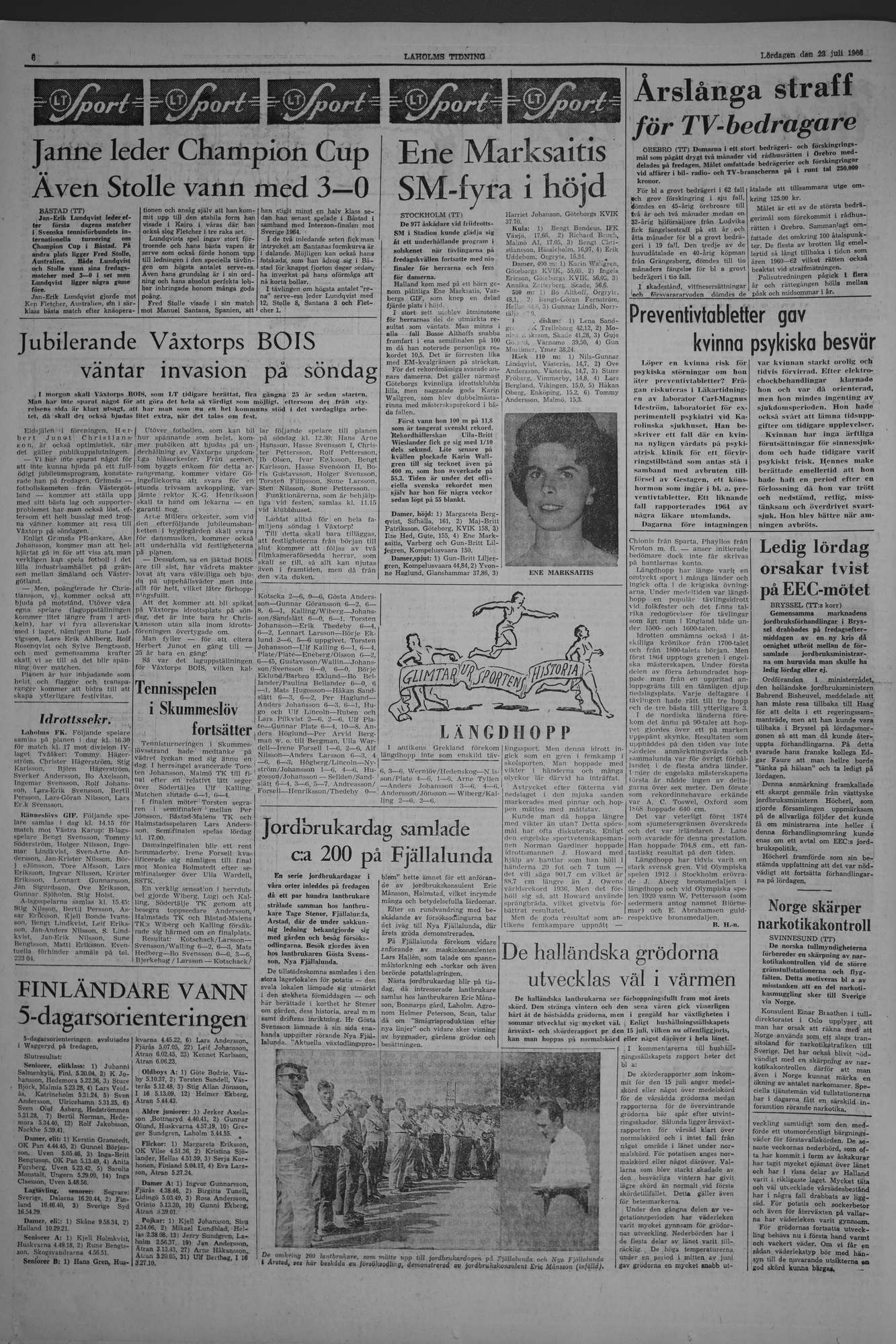 Laholms Tidning Lördag 23 juli 1966, sida 6
