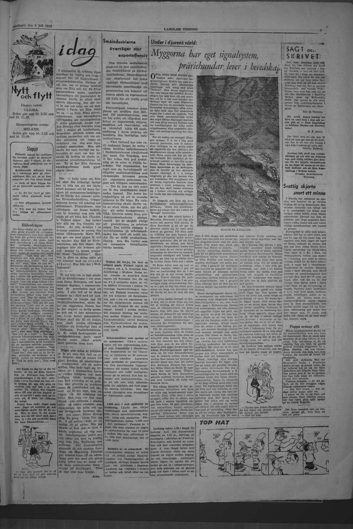 Laholms Tidning Måndag 4 juli 1949, sida 5