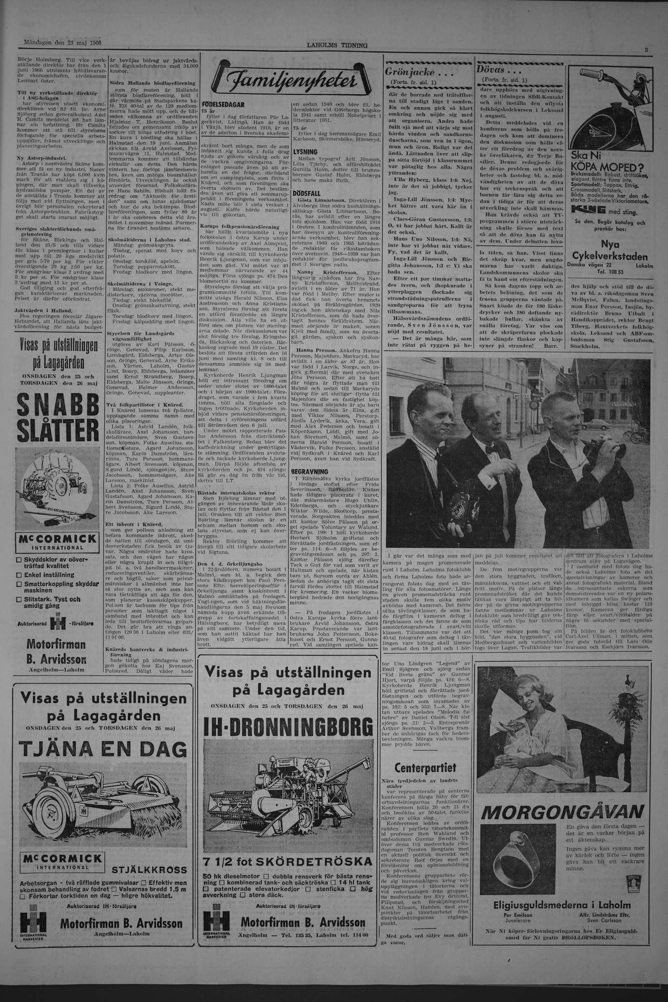 Laholms Tidning Måndag 23 maj 1966, sida 3