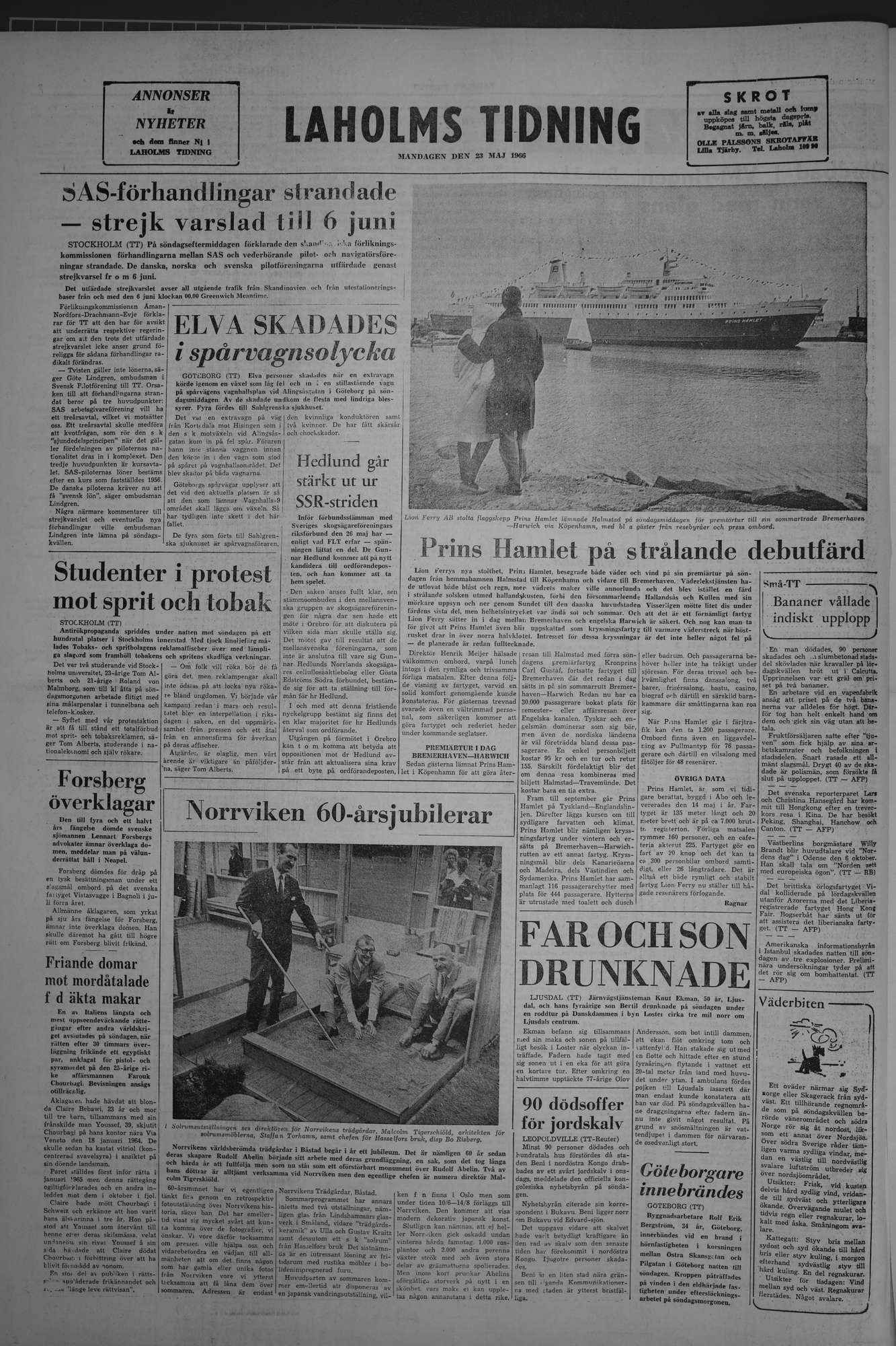 Laholms Tidning Måndag 23 maj 1966, sida 8