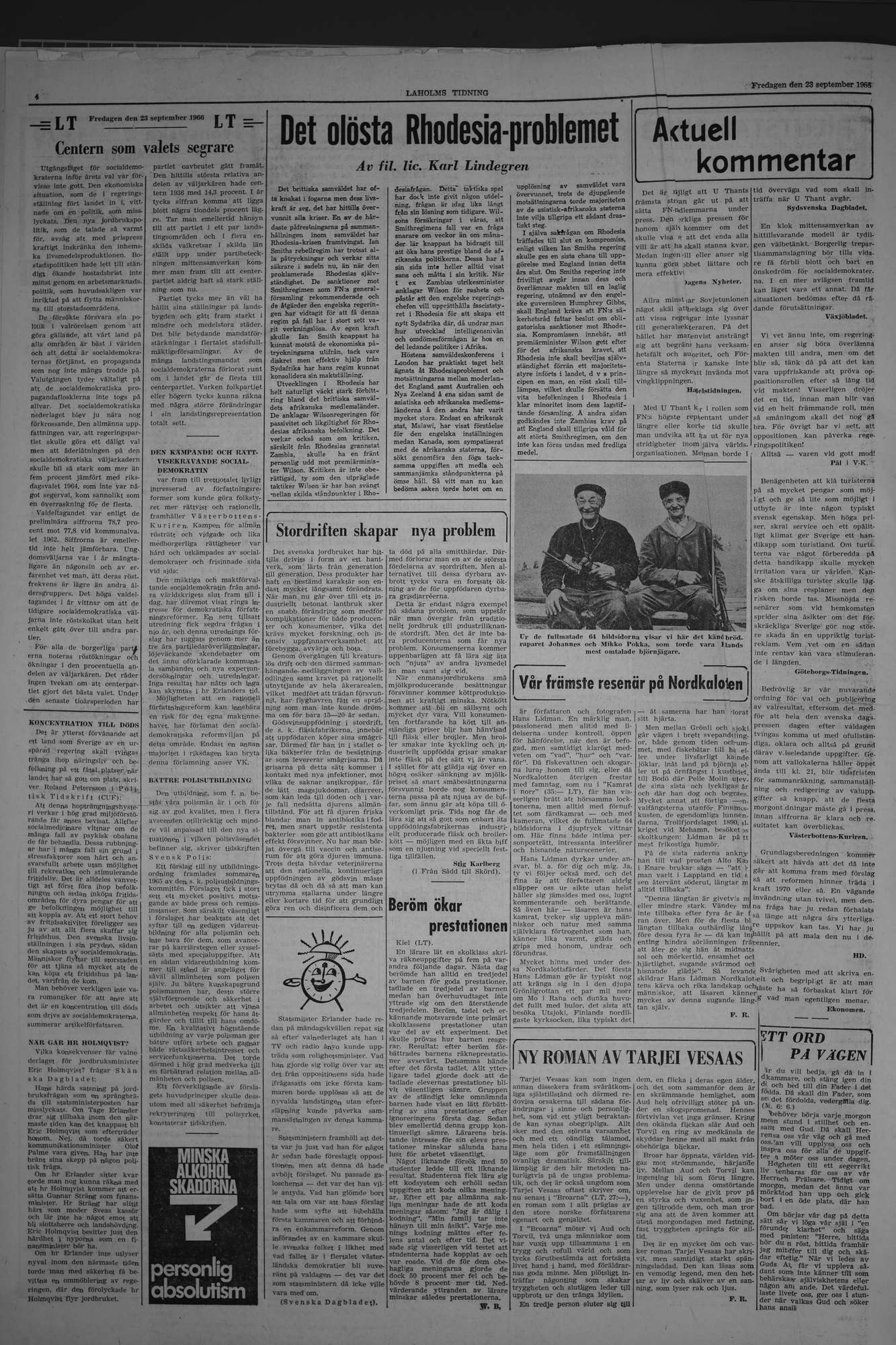 Laholms Tidning Fredag 23 september 1966, sida 4