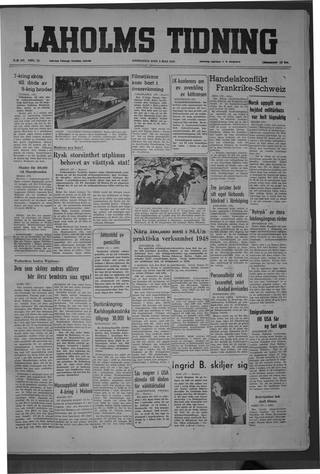 Förstasidan, Onsdag 4 maj 1949