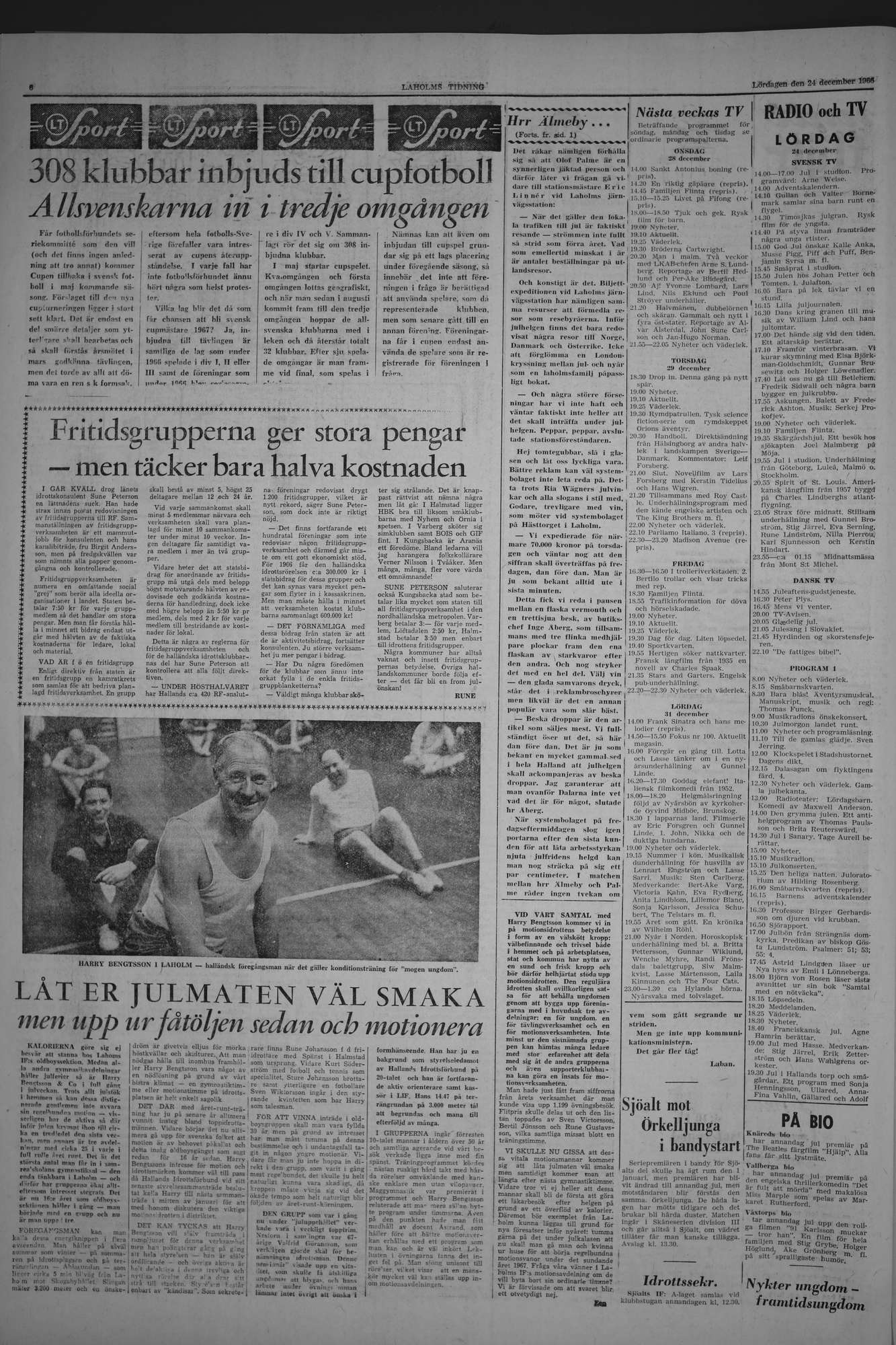 Laholms Tidning Lördag 24 december 1966, sida 6