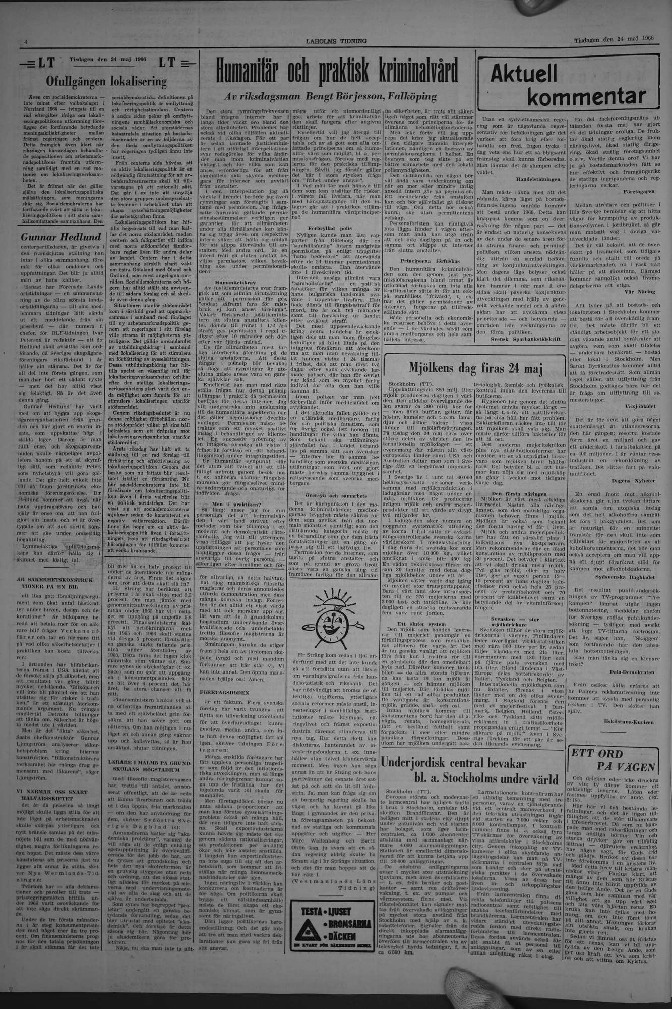 Laholms Tidning Tisdag 24 maj 1966, sida 4