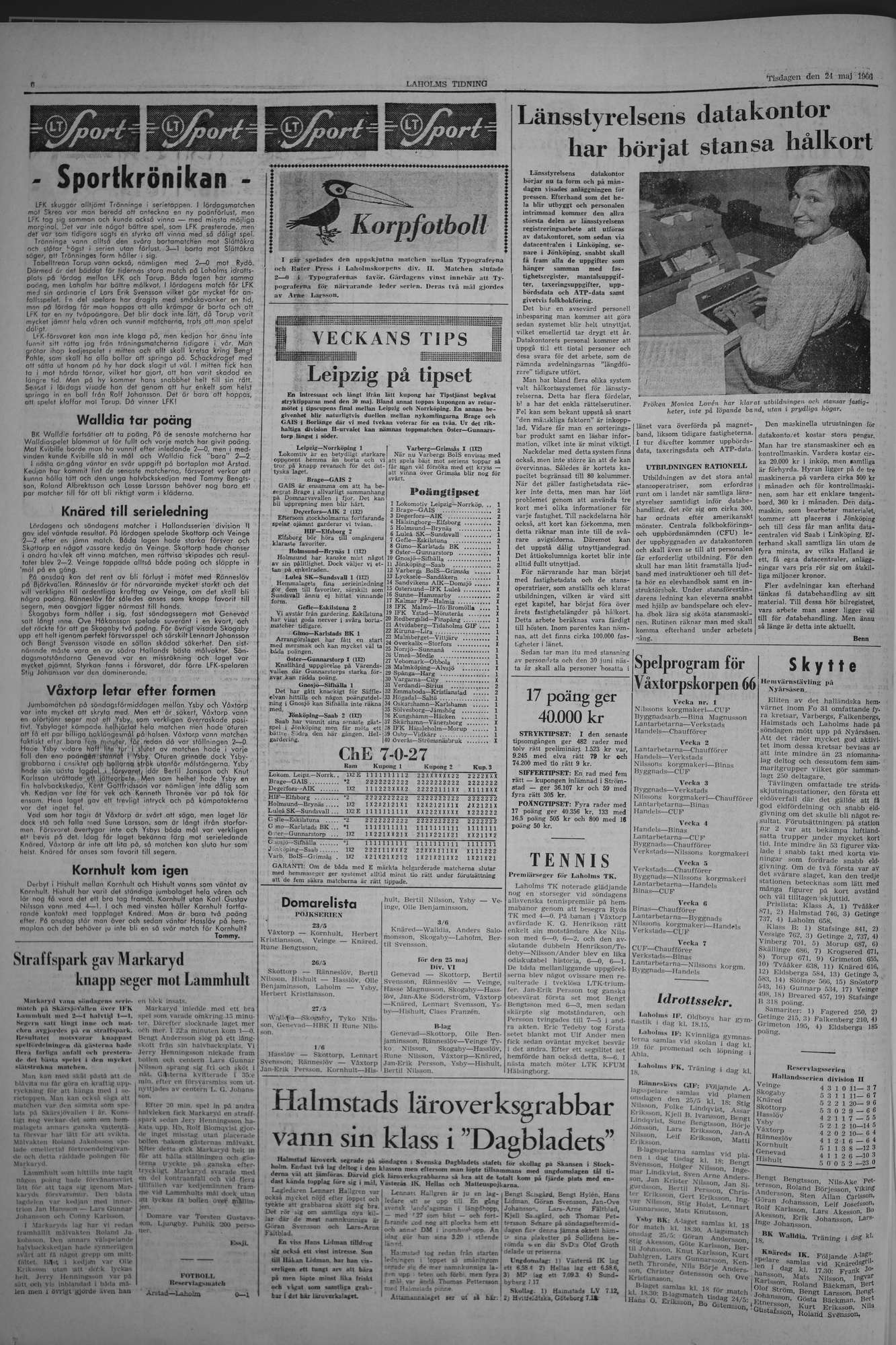 Laholms Tidning Tisdag 24 maj 1966, sida 6