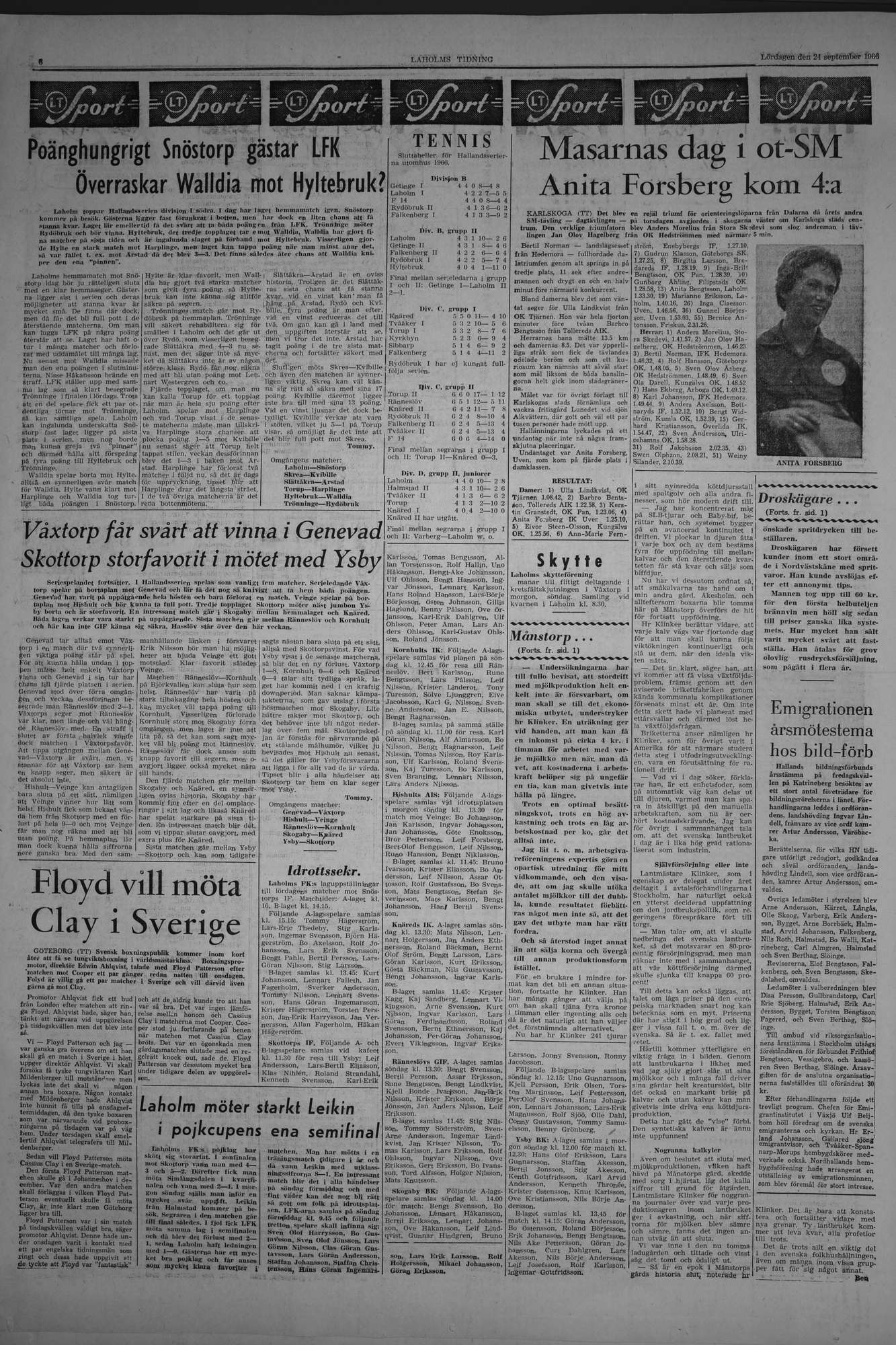 Laholms Tidning Lördag 24 september 1966, sida 6