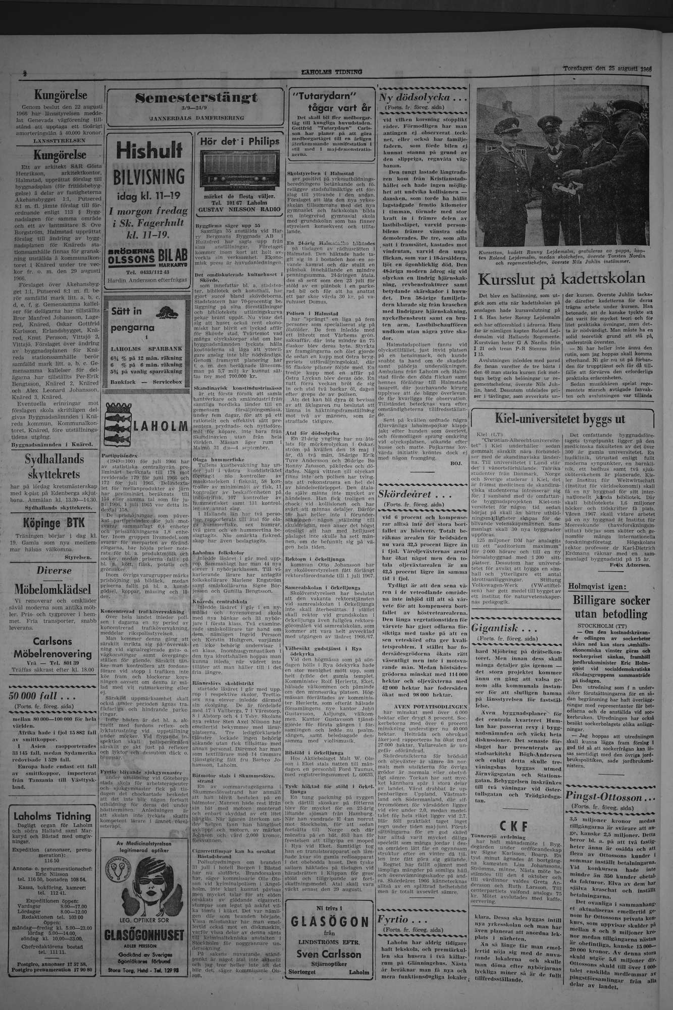 Laholms Tidning Torsdag 25 augusti 1966, sida 2