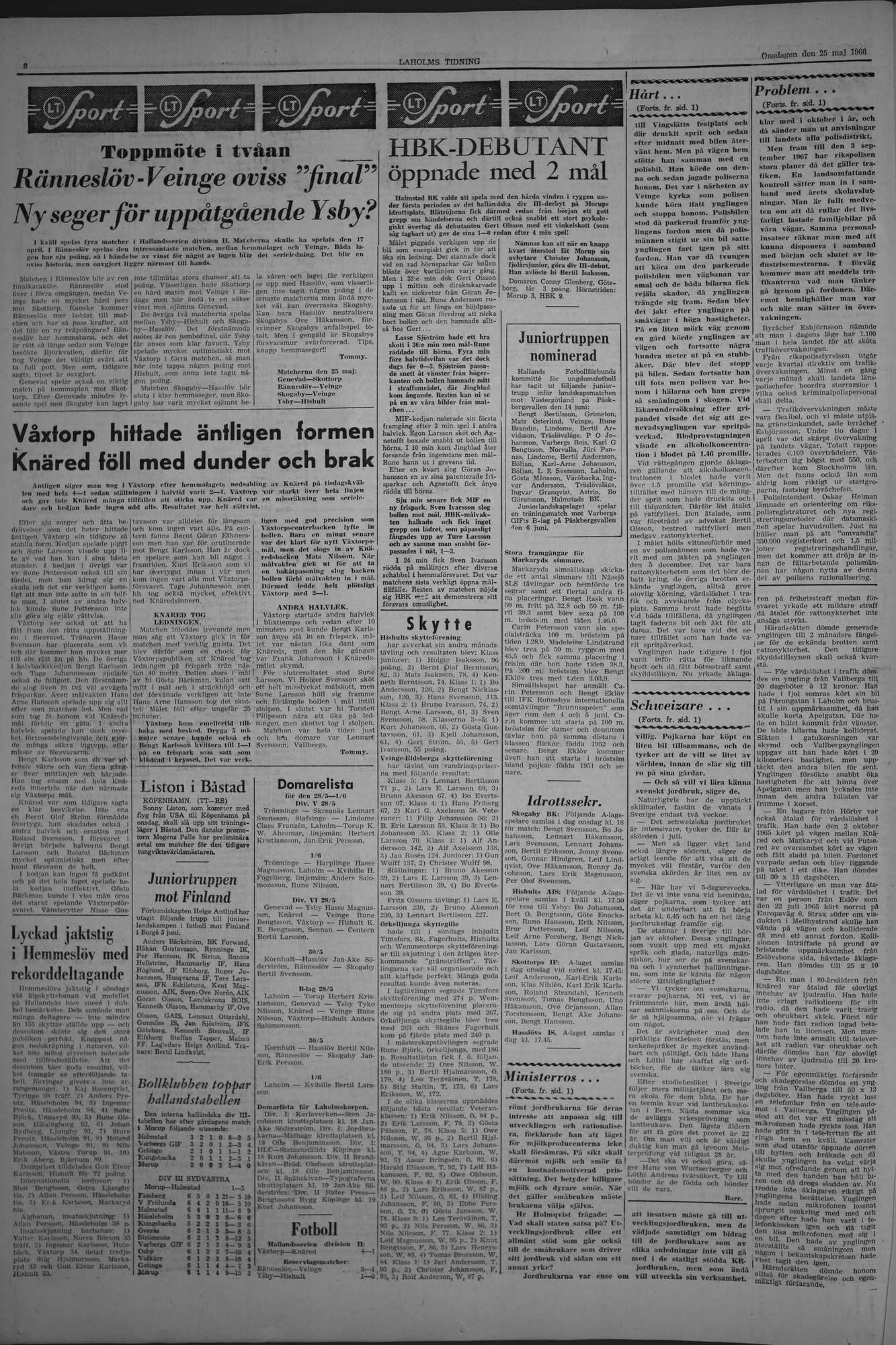 Laholms Tidning Onsdag 25 maj 1966, sida 6