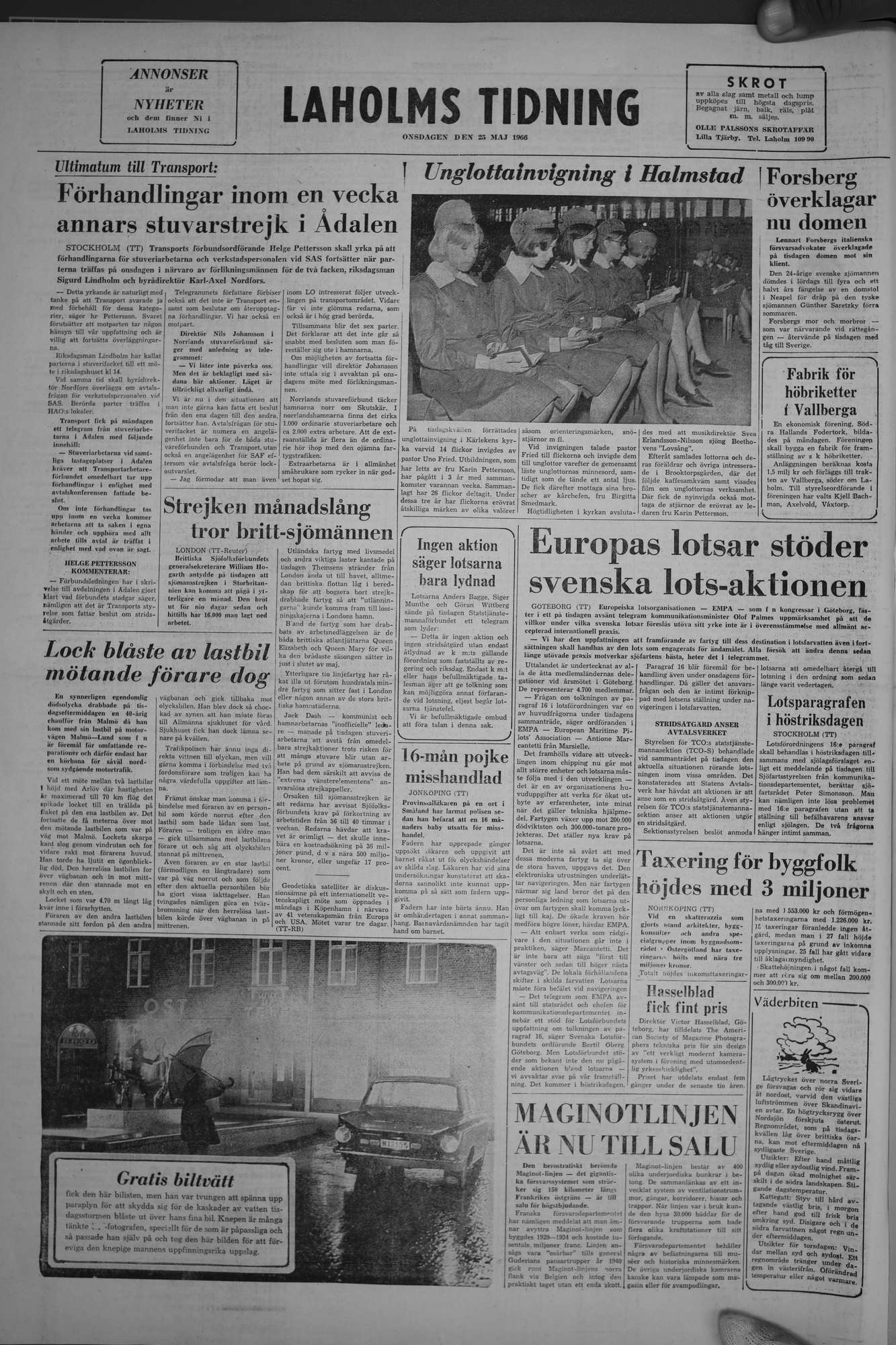 Laholms Tidning Onsdag 25 maj 1966, sida 8