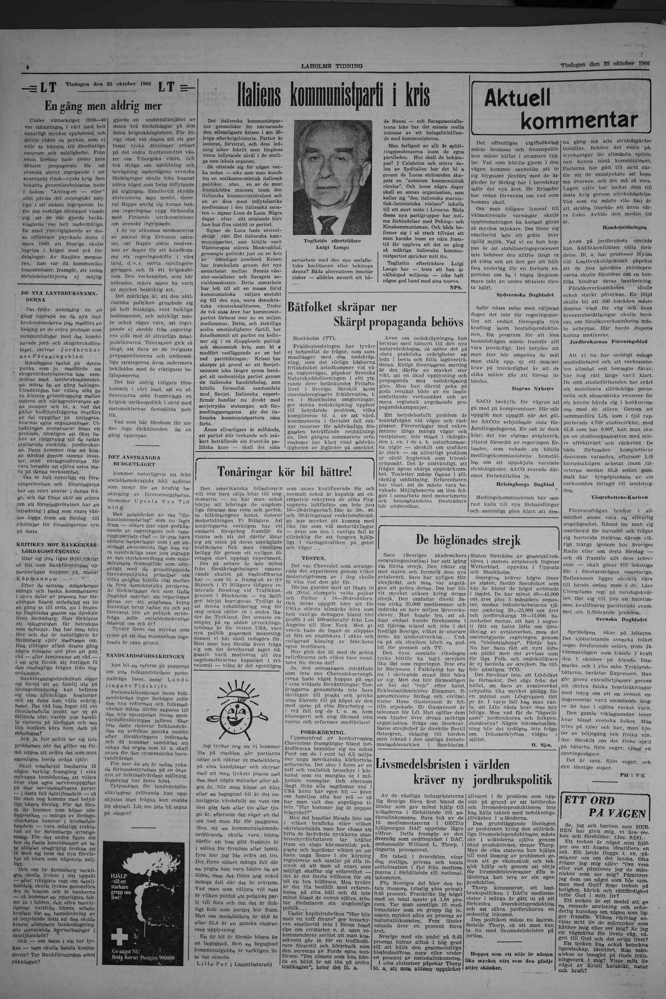 Laholms Tidning Tisdag 25 oktober 1966, sida 4