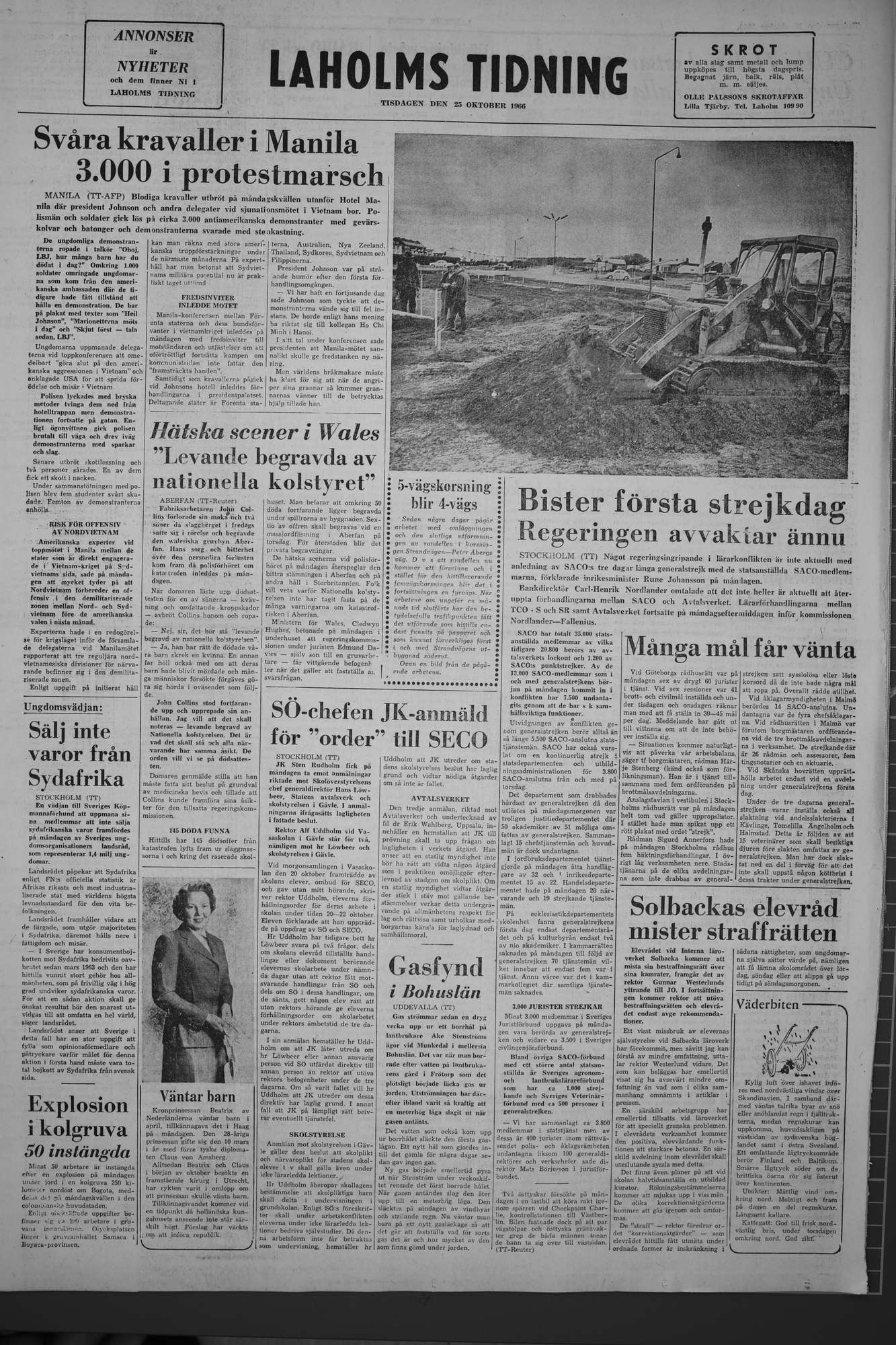 Laholms Tidning Tisdag 25 oktober 1966, sida 8