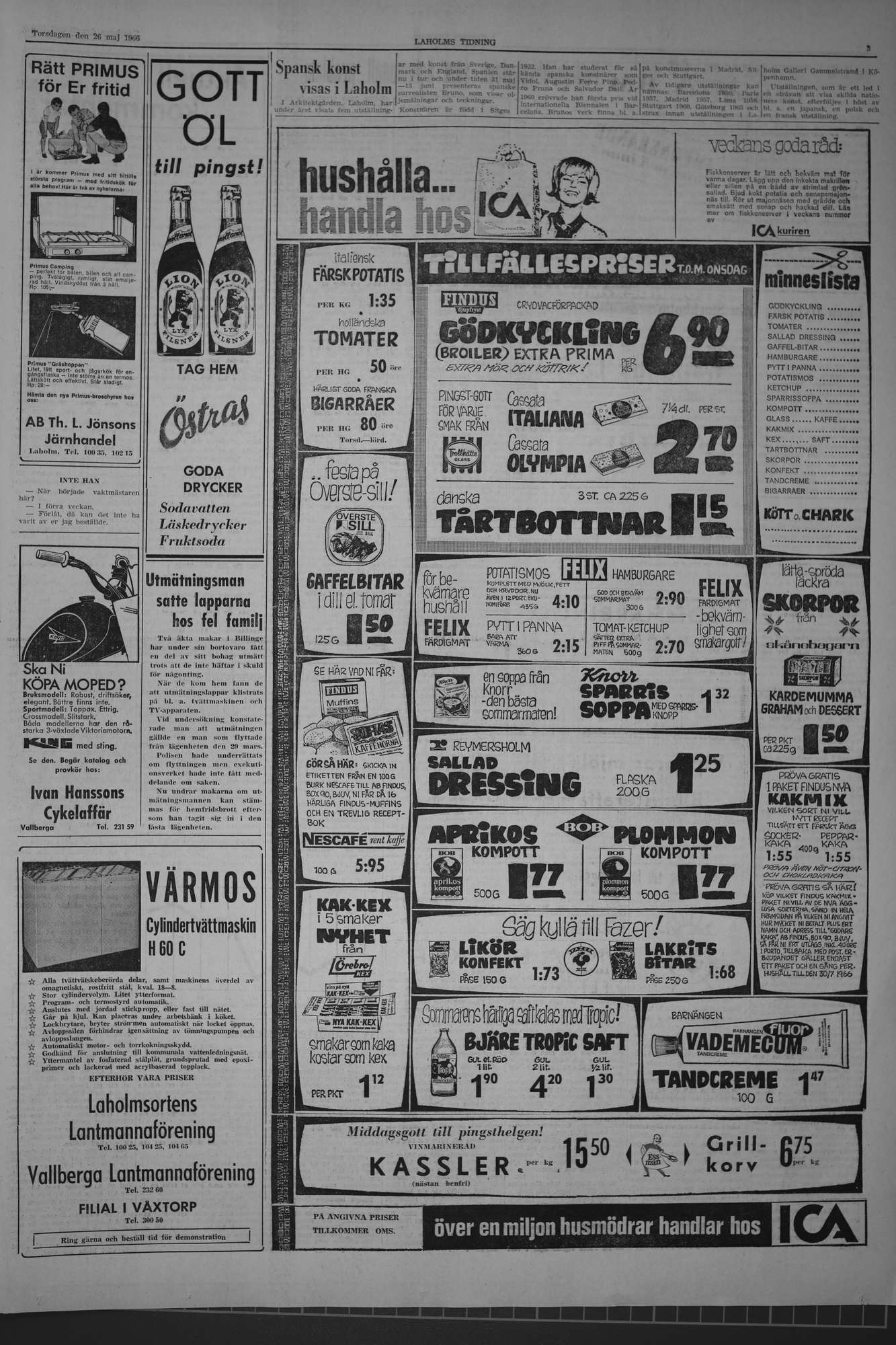 Laholms Tidning Torsdag 26 maj 1966, sida 3