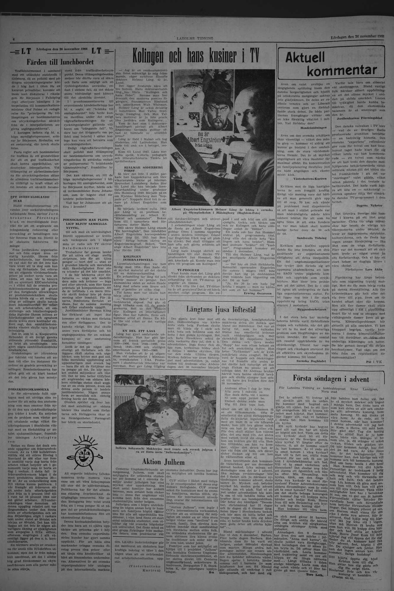 Laholms Tidning Lördag 26 november 1966, sida 4