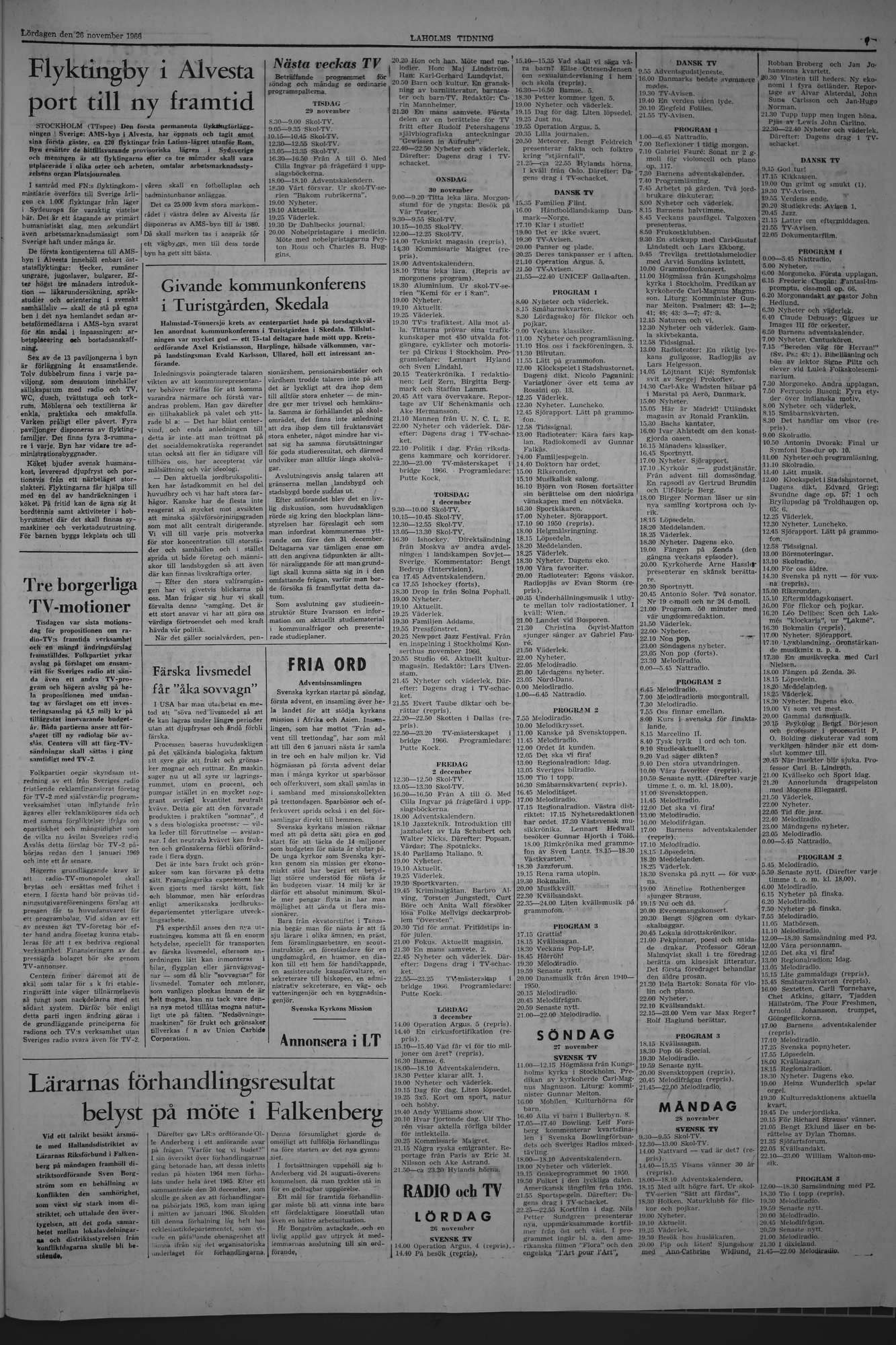 Laholms Tidning Lördag 26 november 1966, sida 7